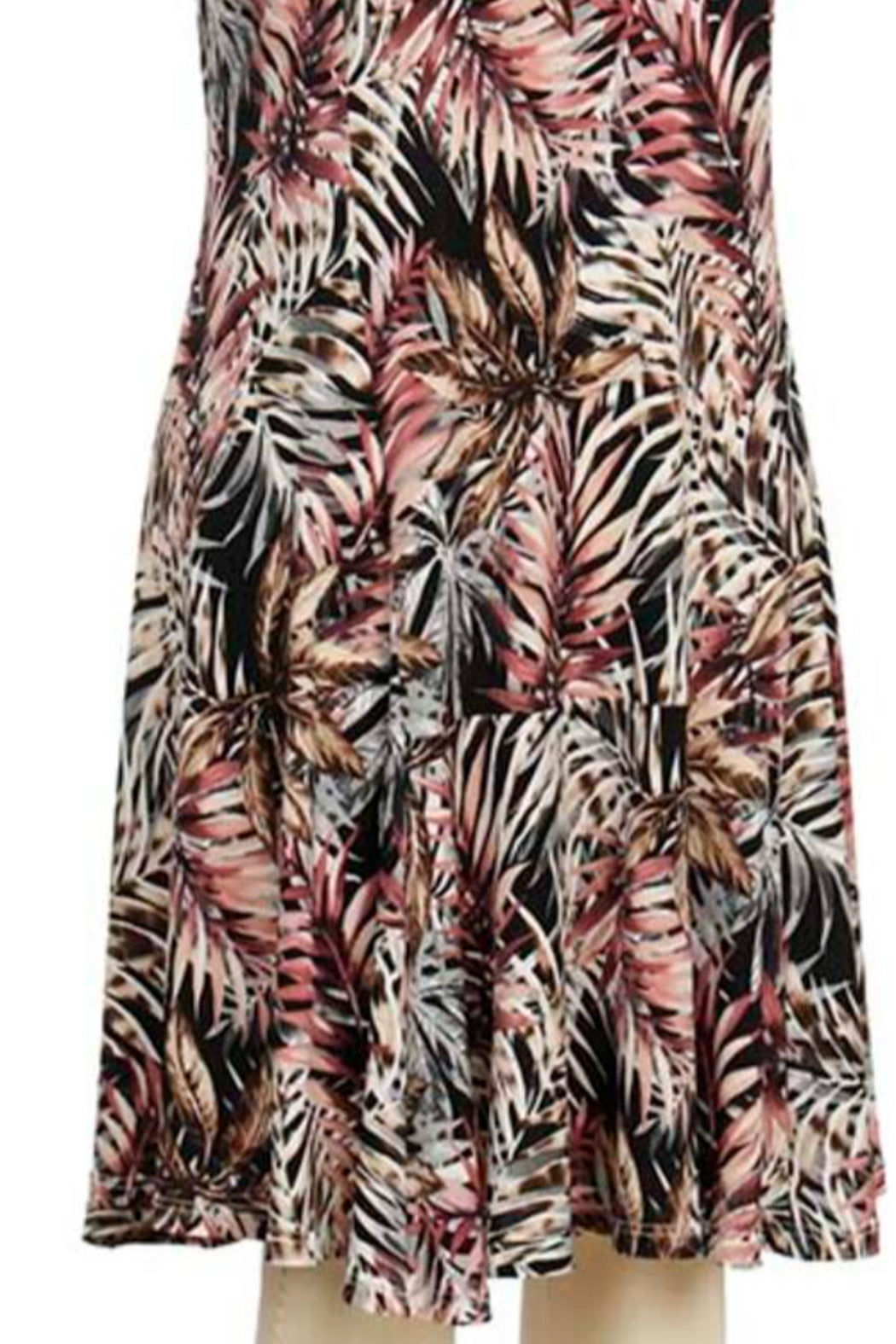 Short Sleeve Frondo Print Dress