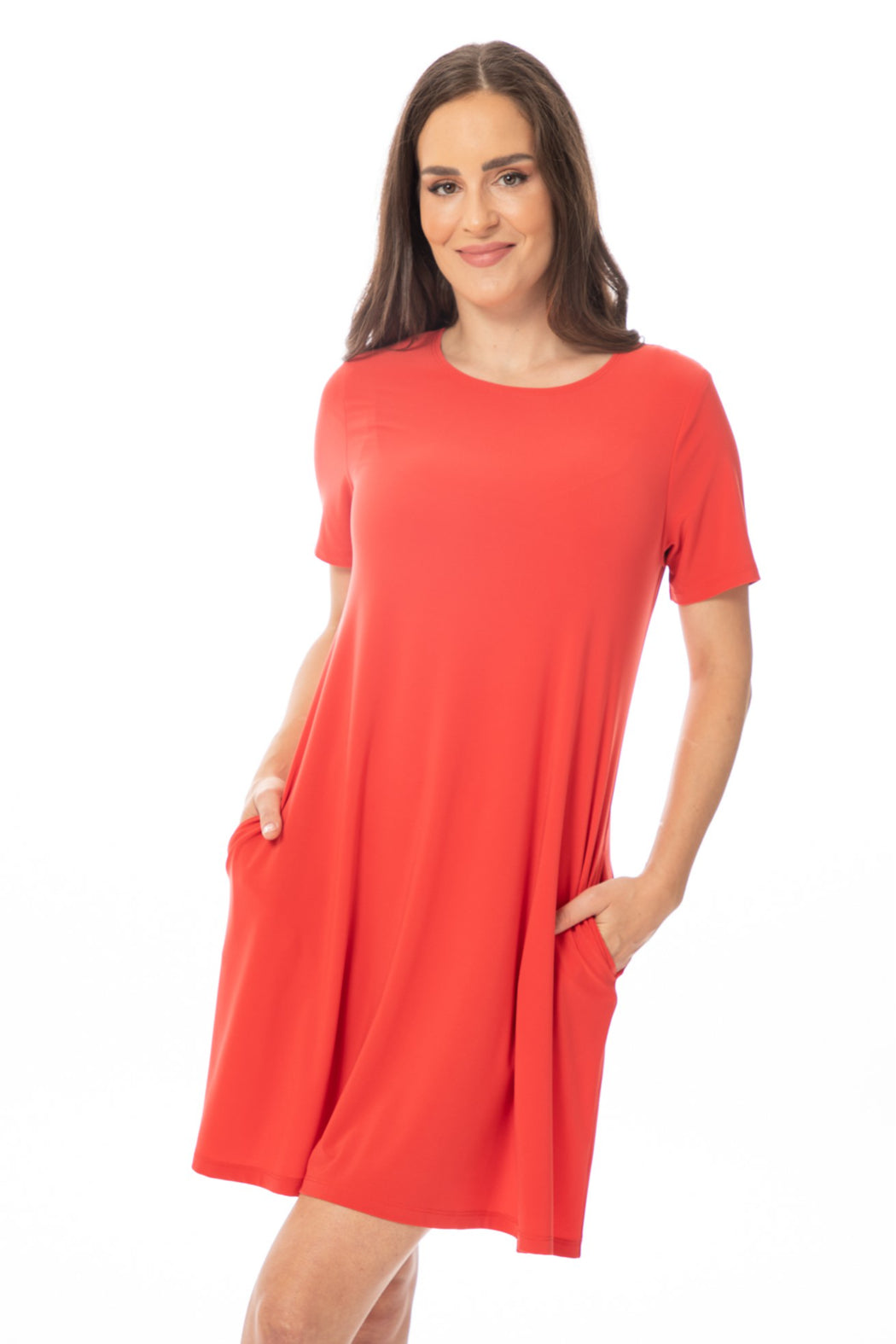 Short sleeve knee length dress - NAVY ONLY