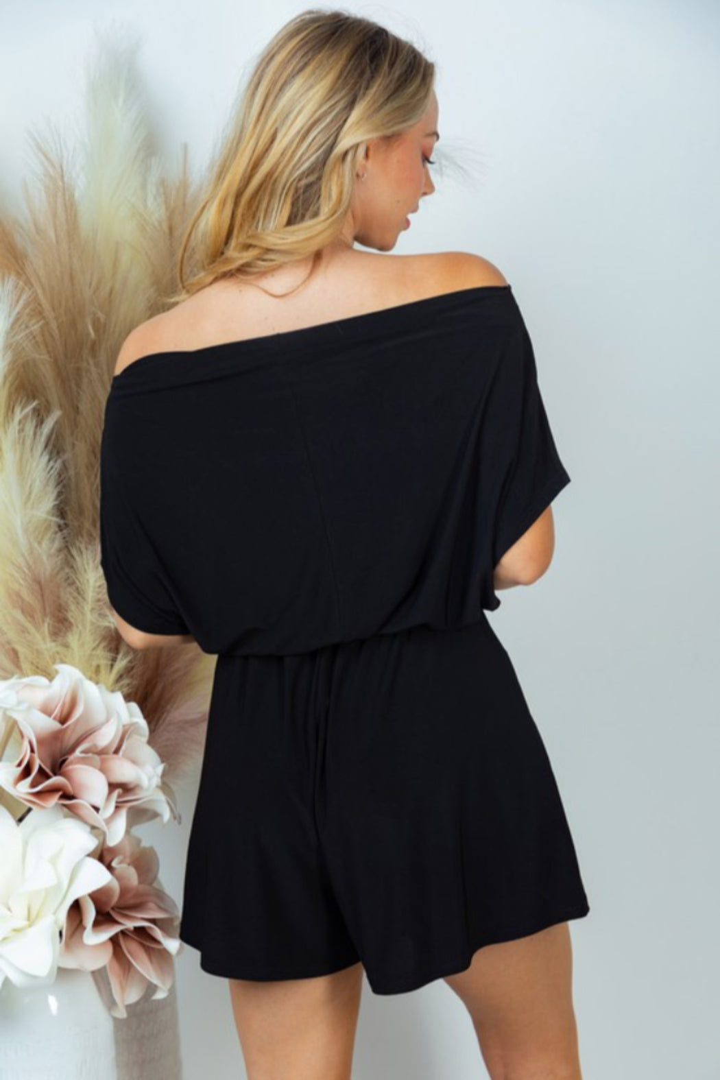 Short Sleeve Off Shoulder Romper