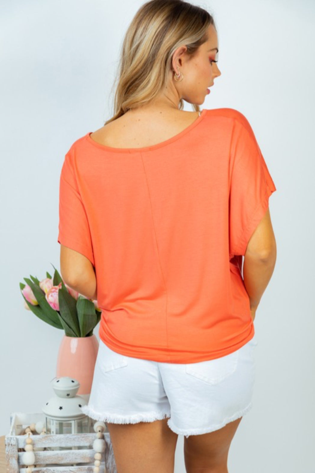 Short Sleeve Tie Front Top
