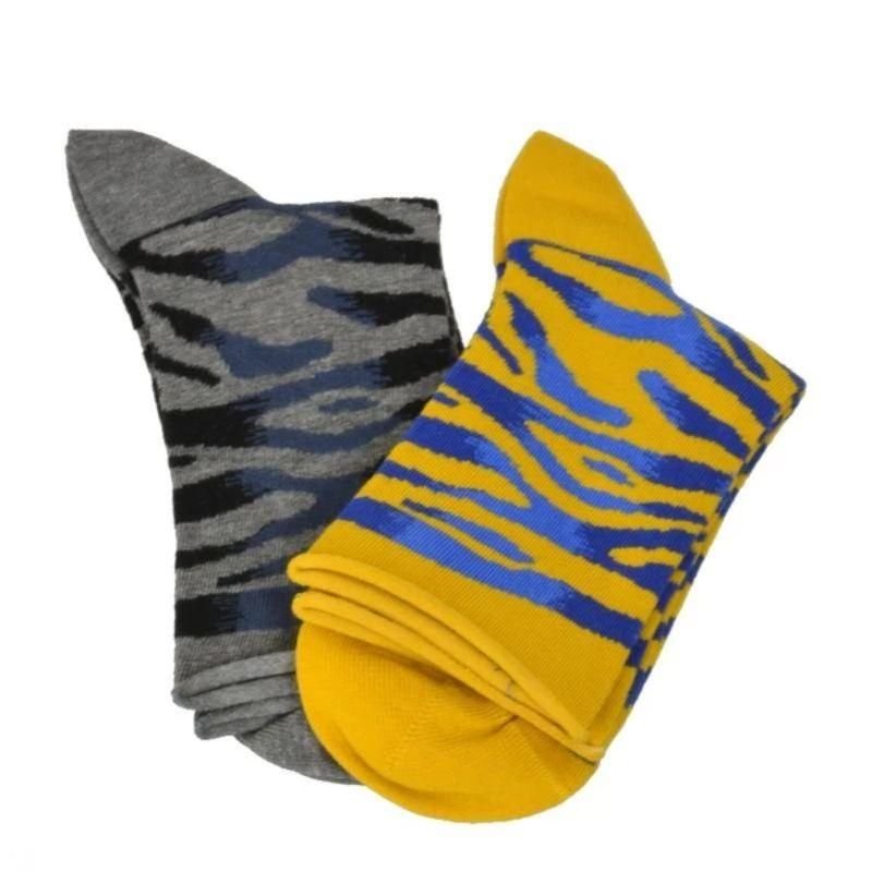Sierra Socks Zebra Pattern Hi Anklet Casual Cotton Women's 2 Pair Pack