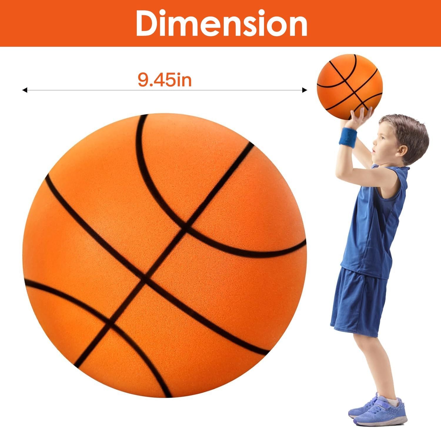 Silent Basketball Foam Bouncing Silent Basketball Uncoated High Density Foam Ball Indoor Low Noise Training Ball