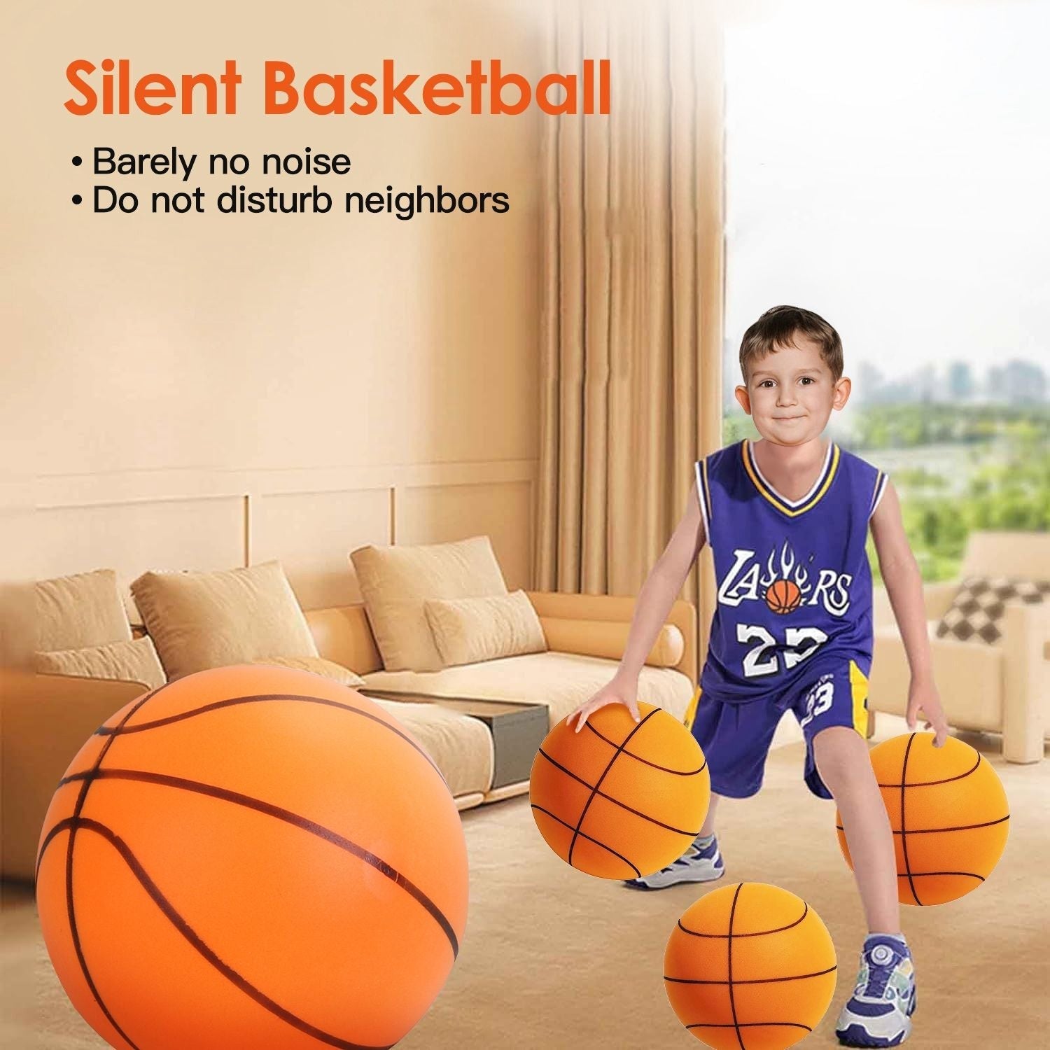 Silent Basketball Foam Bouncing Silent Basketball Uncoated High Density Foam Ball Indoor Low Noise Training Ball