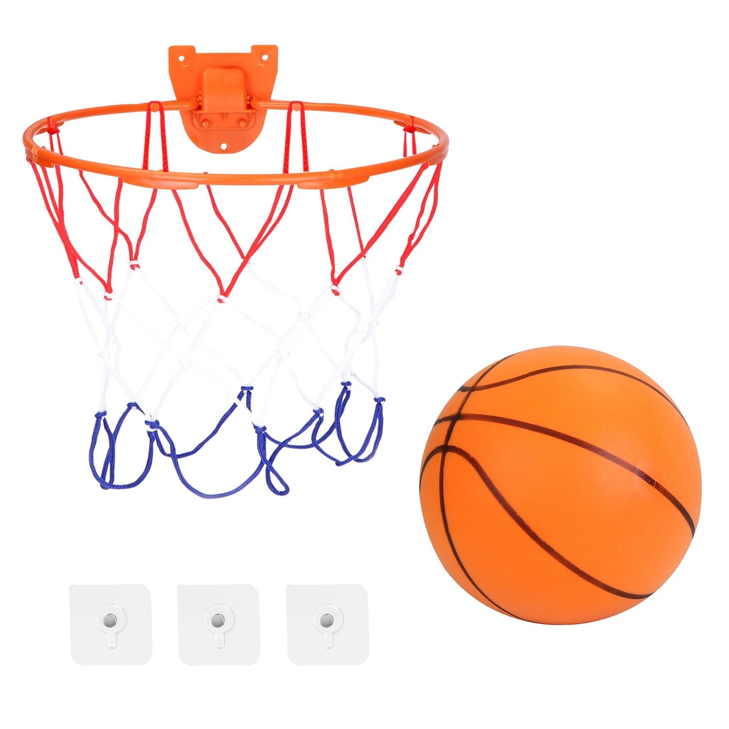 Silent Basketball with Ball Hoop Foam Bouncing Silent Basketball Uncoated High Density Foam Ball Indoor Low Noise Training Ball