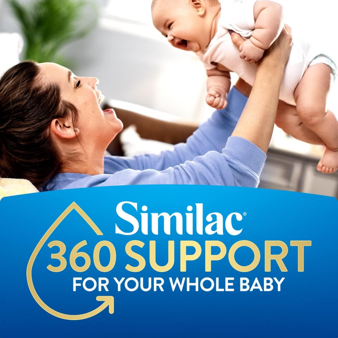 Similac 360 Total Care Infant Formula, Has 5 HMO Prebiotics, Our Closest Prebiotic Blend to Breast Milk, Non-GMO, Baby Formula, Ready to Feed, 2-fl-oz Bottle, Pack of 48