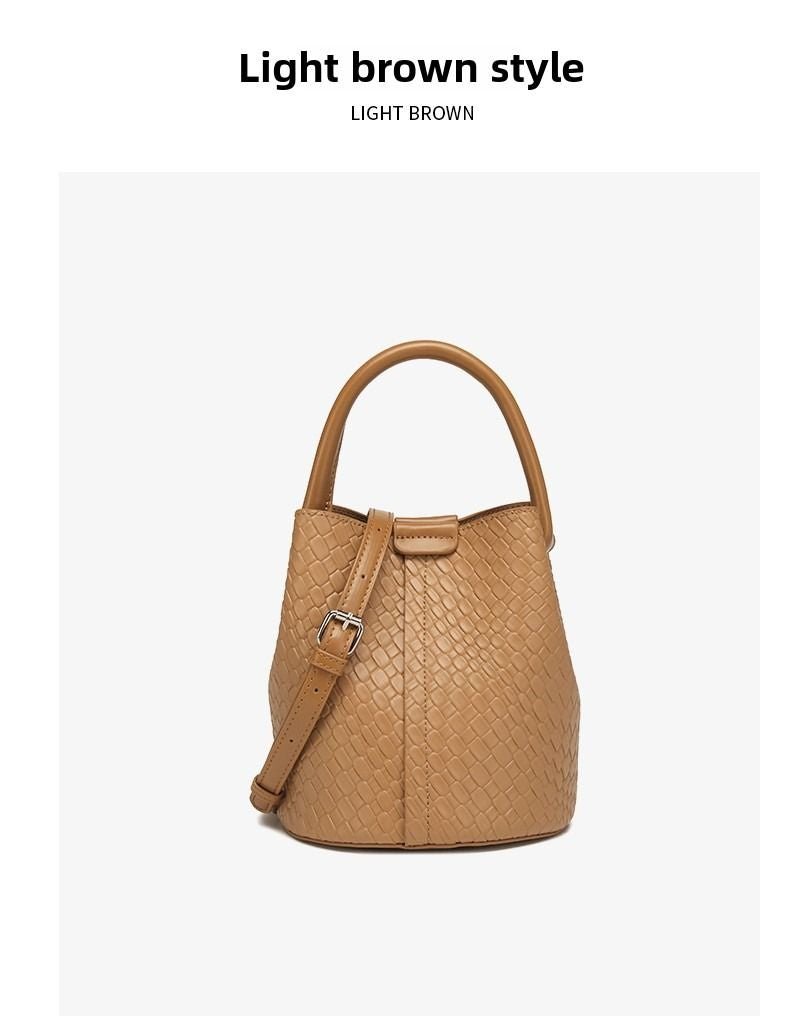 Simple niche woven pattern handbag bucket bag women's bag tide 2025 new senior sense shoulder bag crossbody bag
