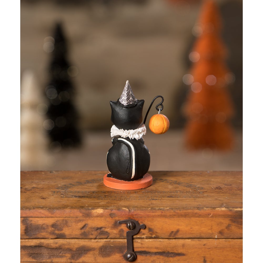 Skeleton Cat with Lantern by Bethany Lowe Designs