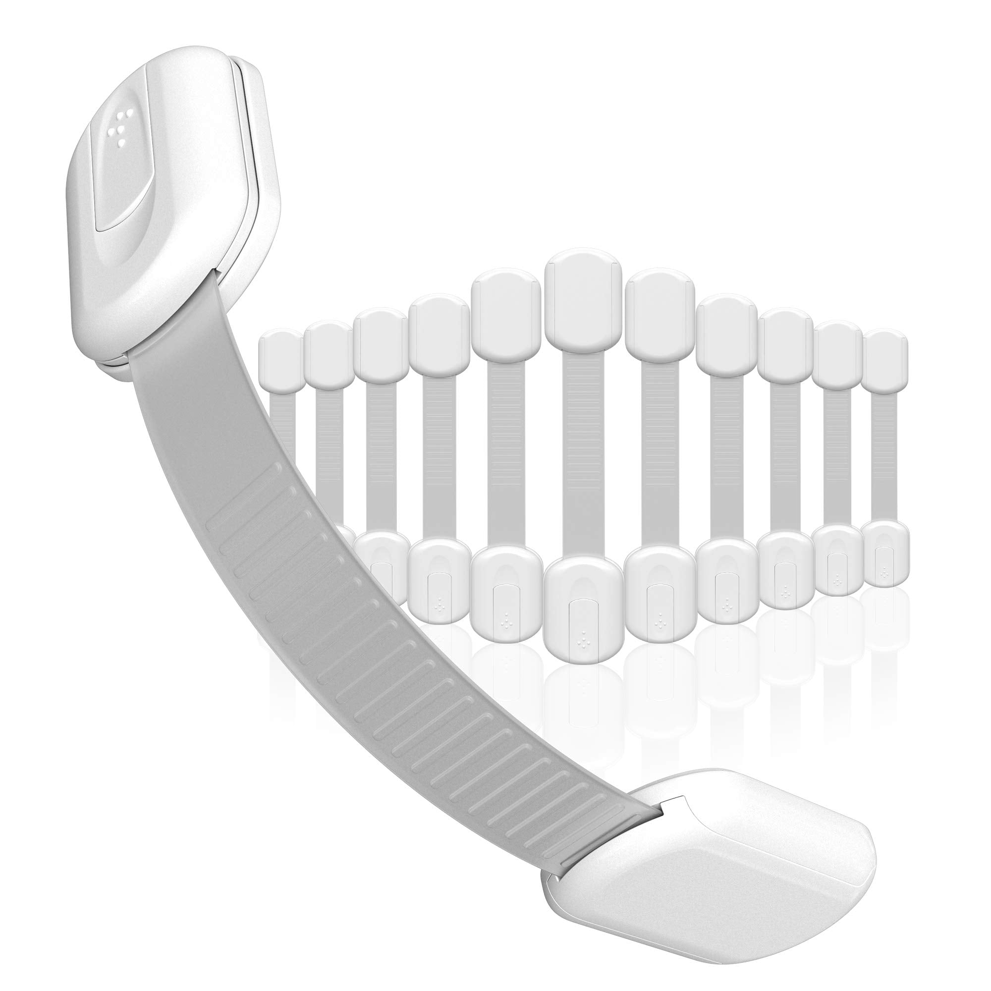 SKYLA HOMES Baby Locks (8-Pack) Child Safety Cabinet Proofing - Safe Quick and Easy 3M Adhesive Cabinet Drawer Door Latches No Screws & Magnets Multi-Purpose for Furniture Kitchen Ovens Toilet Seats