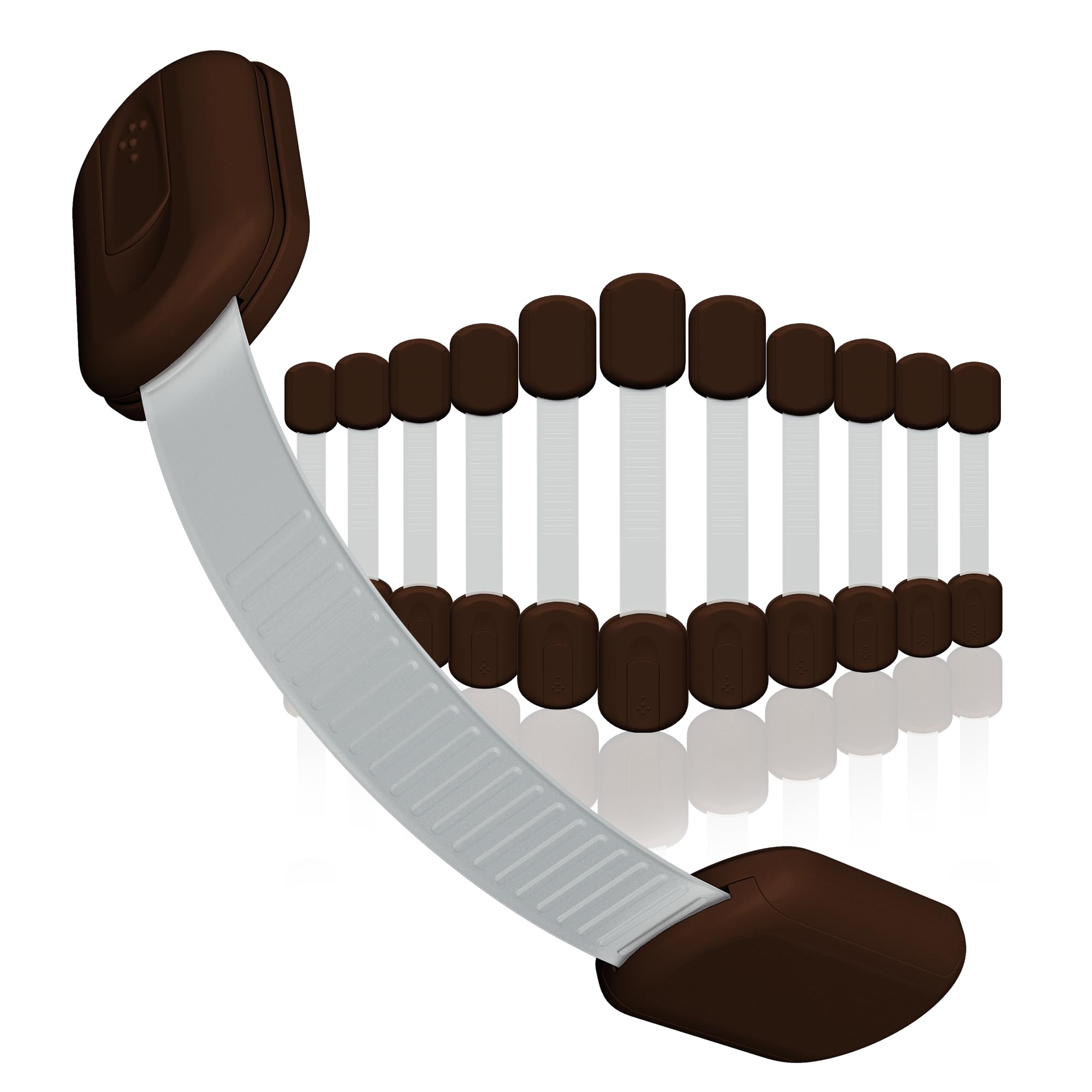 SKYLA HOMES Baby Locks (8-Pack) Child Safety Cabinet Proofing - Safe Quick and Easy 3M Adhesive Cabinet Drawer Door Latches No Screws & Magnets Multi-Purpose for Furniture Kitchen Ovens Toilet Seats