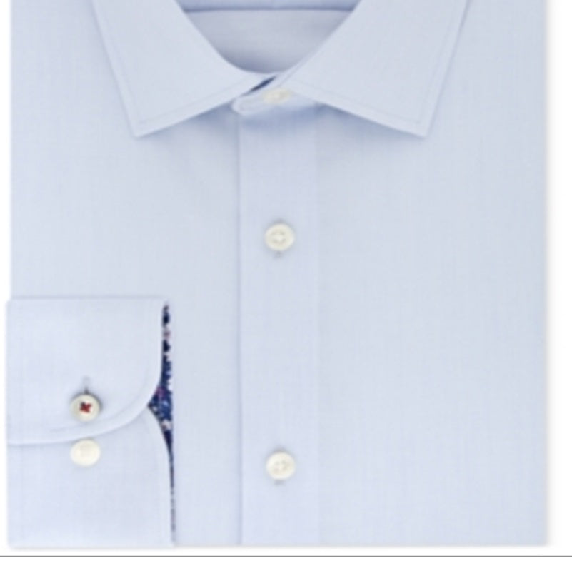 Tommy Hilfiger Men's Button Down Cotton Blend Slim Fit Shirt Blue Size 34-35 by Steals