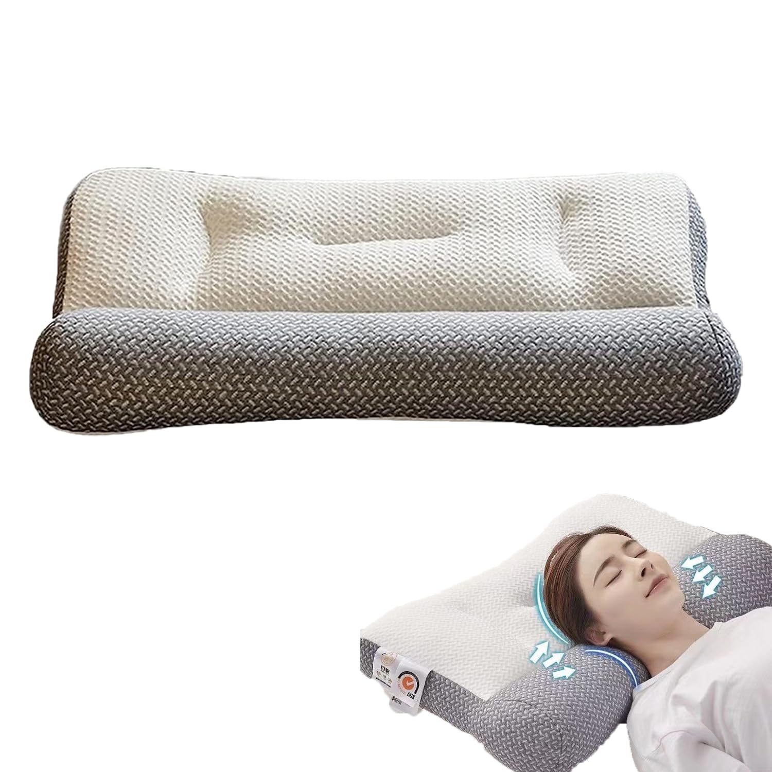 Sohobloo Neck Pillow,Super Ergonomic Pillow - Protect Your Neck and Spine,Ergonomic Pillows for Sleeping Neck,Ergonomic Pillows for Sleeping,Neck Support Pillows for Sleeping (15.7''*23.6''-Gray)