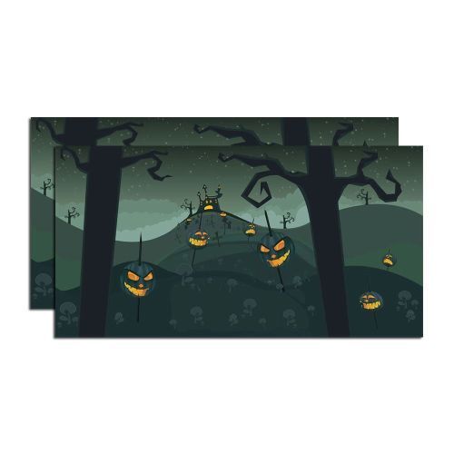 Halloween Spooky Pumpkins Backdrop - 20 Inch - Set Of 2