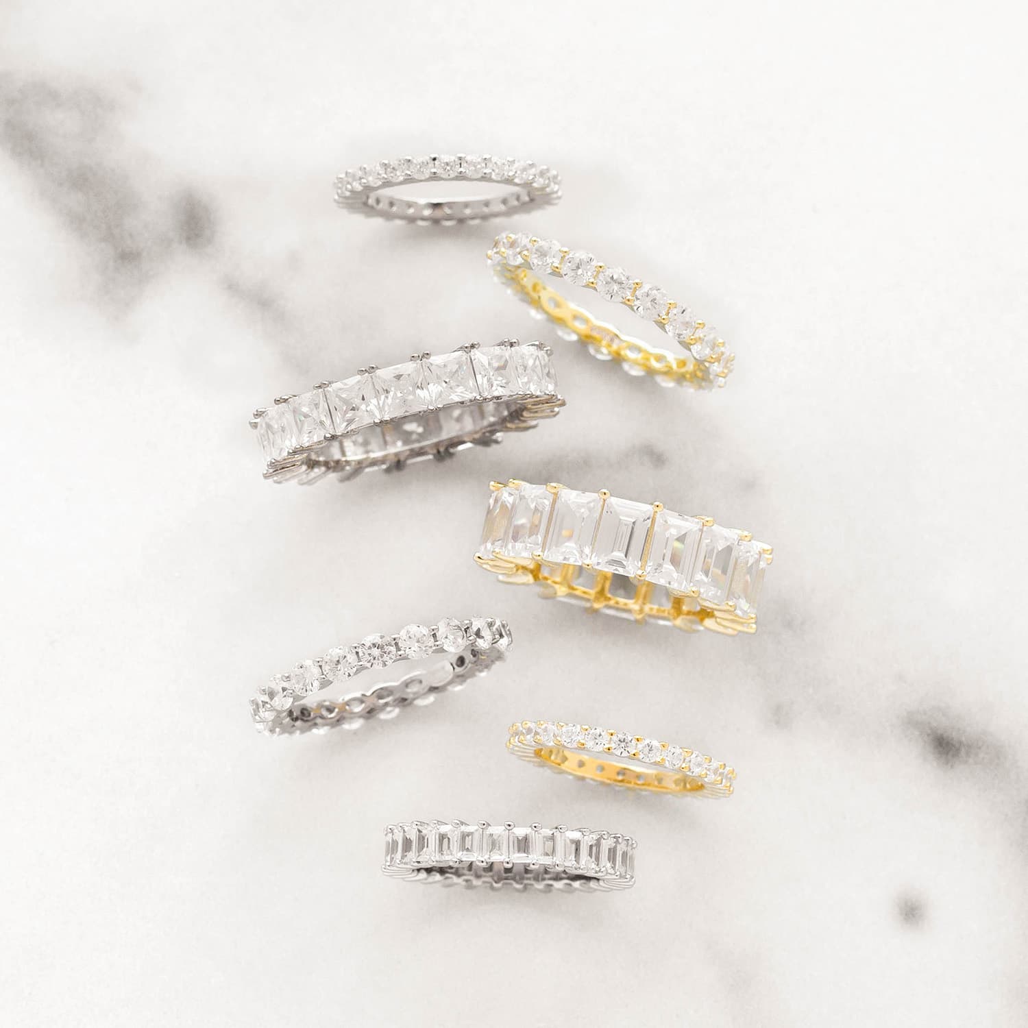 Princess Cut Eternity Band - Adina's Jewels