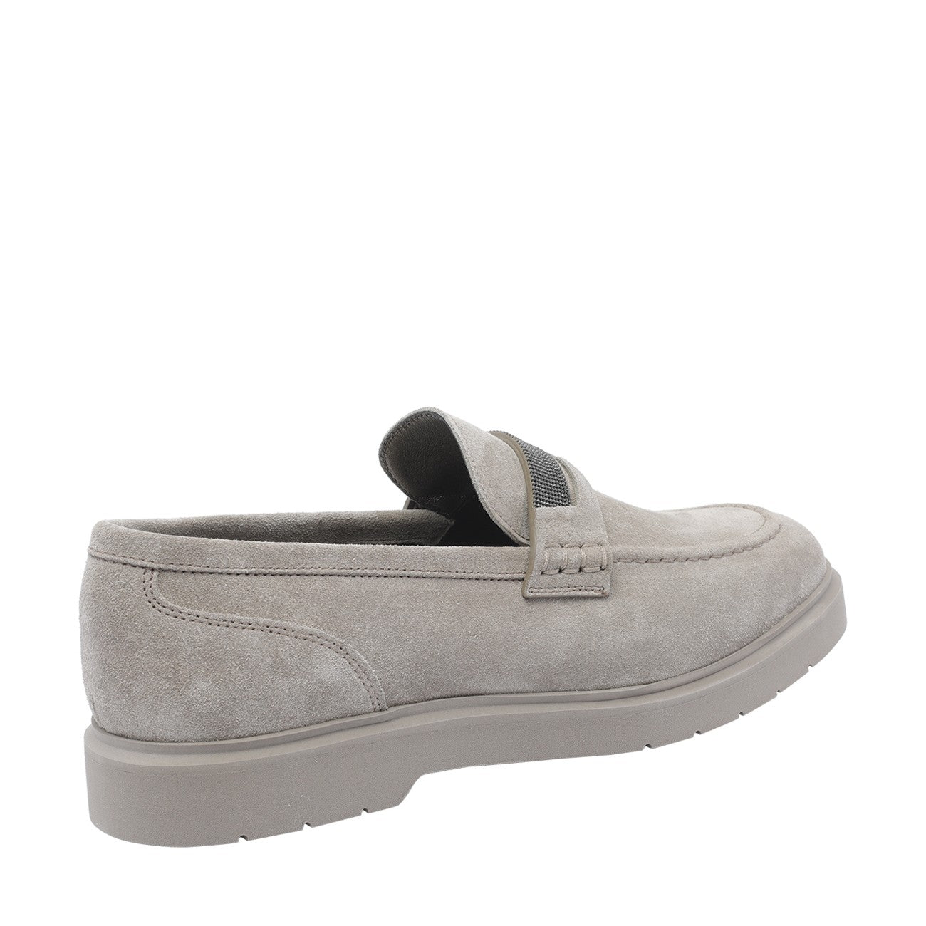 Brunello Cucinelli Women Suede Penny Loafers With Monile