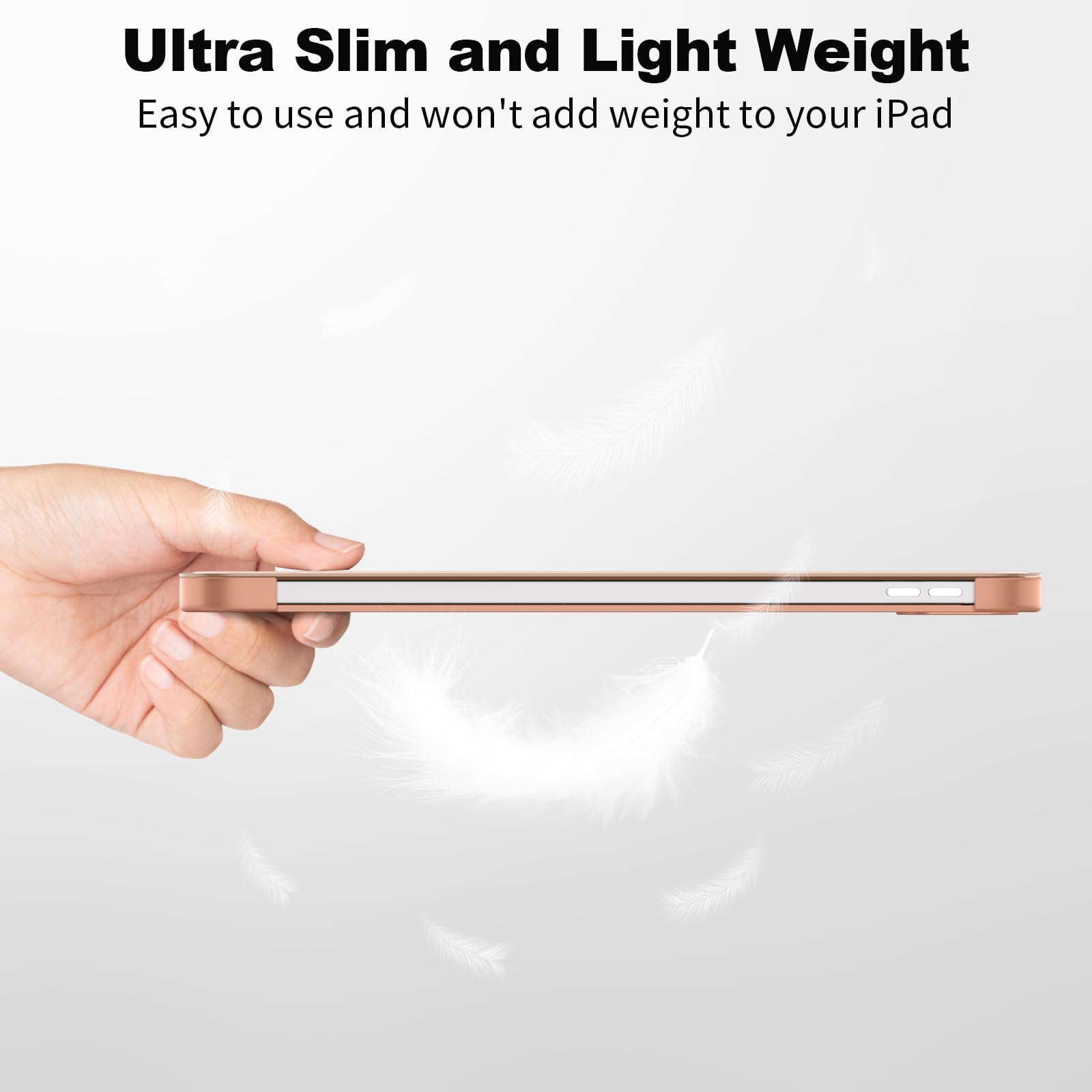 SUPFINE for iPad (A16) 11th Generation Case 11 inch 2025 & iPad 10th Generation Case 10.9 inch 2022, Slim Stand Hard PC Translucent Back Shell Cover (Support Touch ID, Auto Wake/Sleep), Black