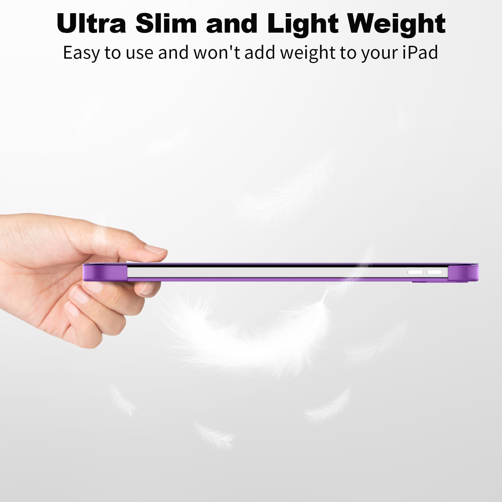 SUPFINE for iPad (A16) 11th Generation Case 11 inch 2025 & iPad 10th Generation Case 10.9 inch 2022, Slim Stand Hard PC Translucent Back Shell Cover (Support Touch ID, Auto Wake/Sleep), Black