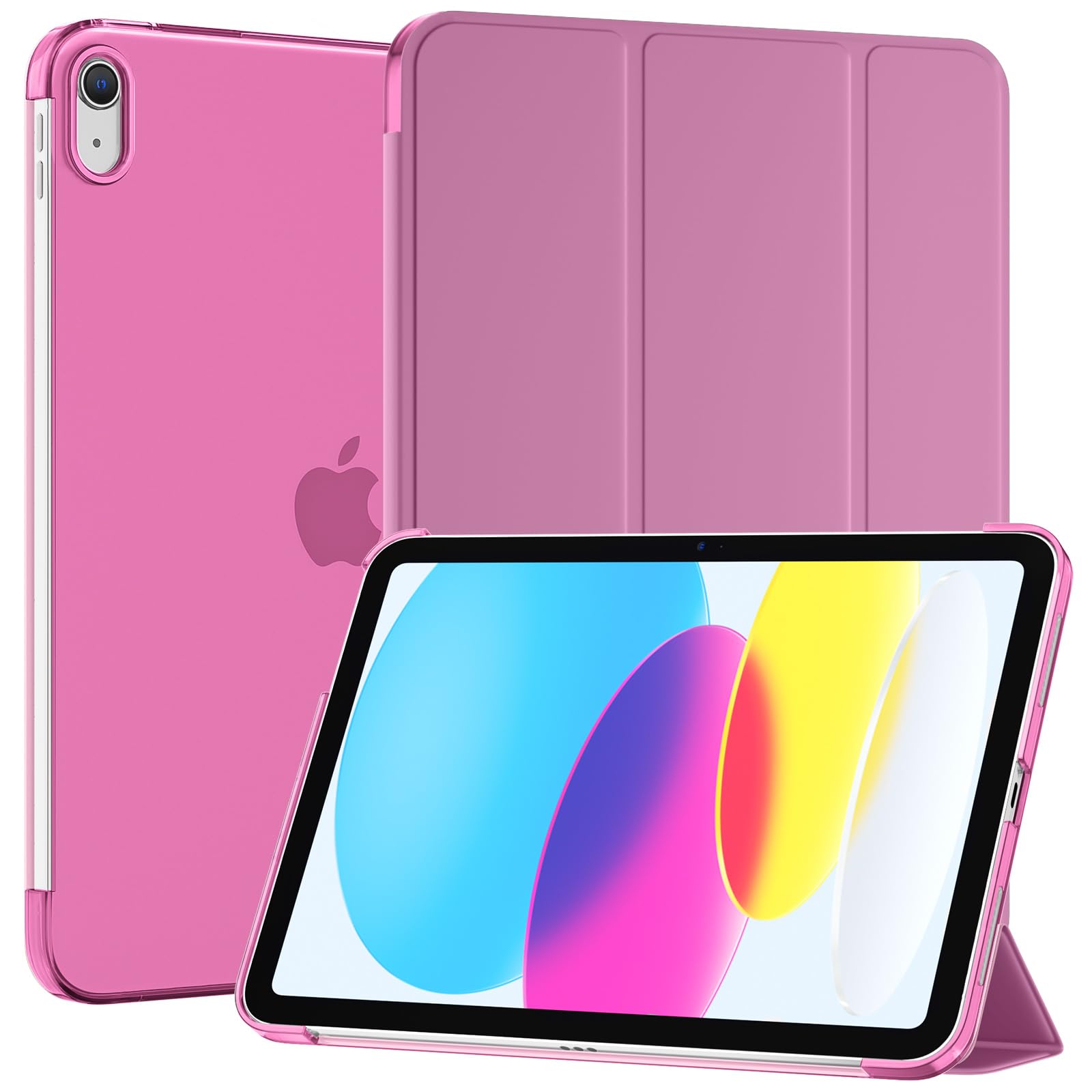 SUPFINE for iPad (A16) 11th Generation Case 11 inch 2025 & iPad 10th Generation Case 10.9 inch 2022, Slim Stand Hard PC Translucent Back Shell Cover (Support Touch ID, Auto Wake/Sleep), Black