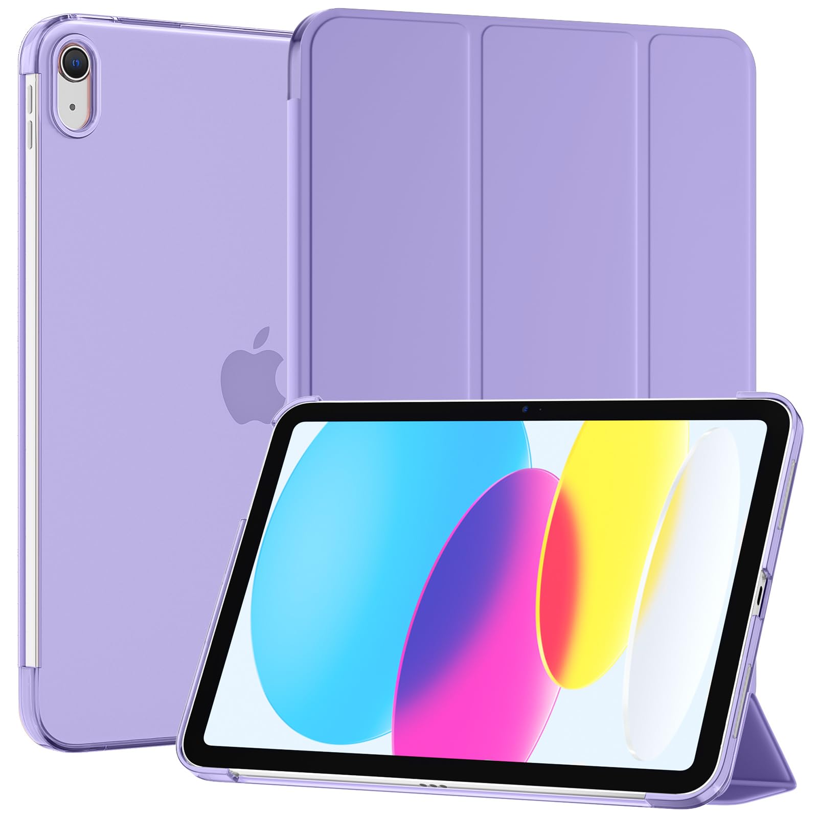 SUPFINE for iPad (A16) 11th Generation Case 11 inch 2025 & iPad 10th Generation Case 10.9 inch 2022, Slim Stand Hard PC Translucent Back Shell Cover (Support Touch ID, Auto Wake/Sleep), Black