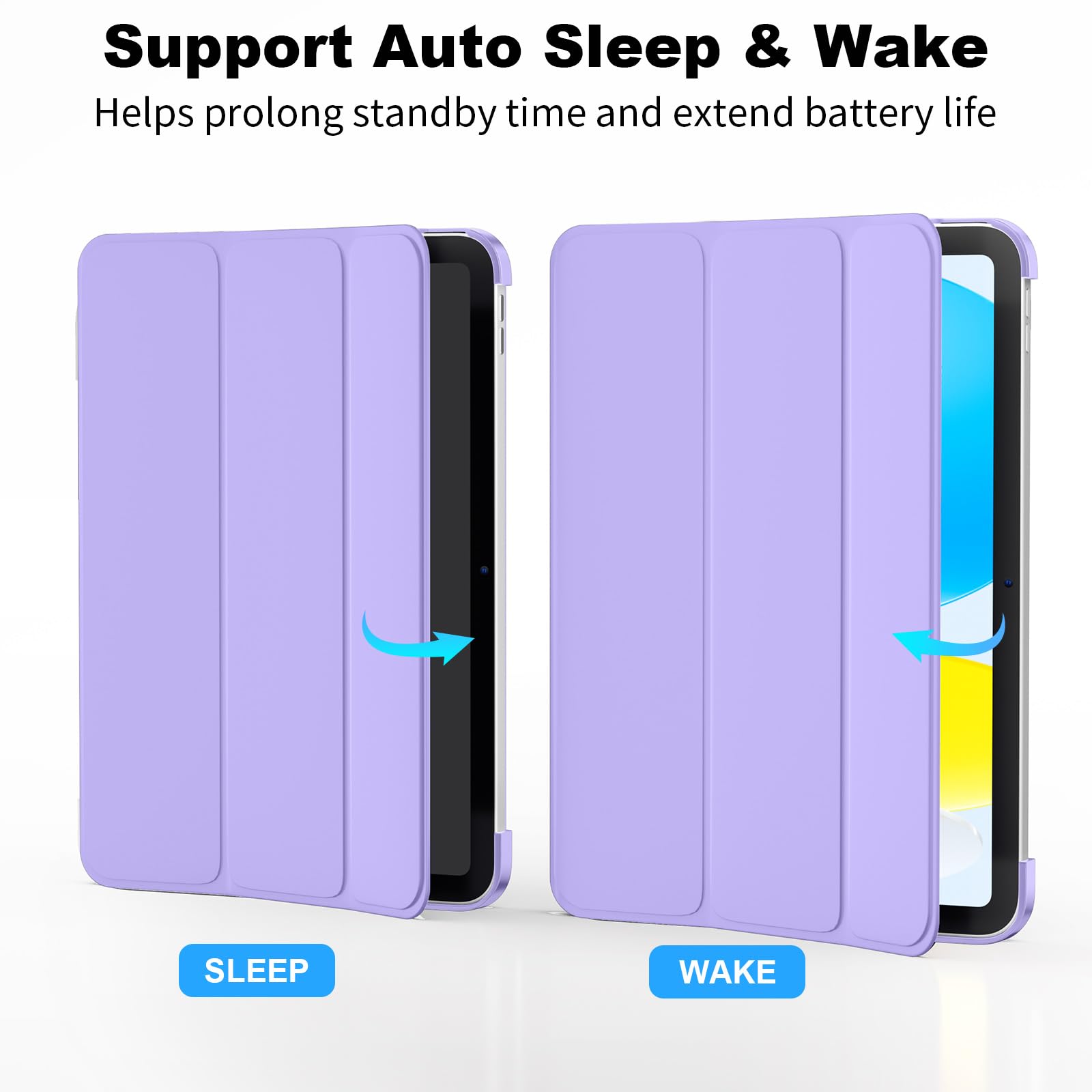 SUPFINE for iPad (A16) 11th Generation Case 11 inch 2025 & iPad 10th Generation Case 10.9 inch 2022, Slim Stand Hard PC Translucent Back Shell Cover (Support Touch ID, Auto Wake/Sleep), Black