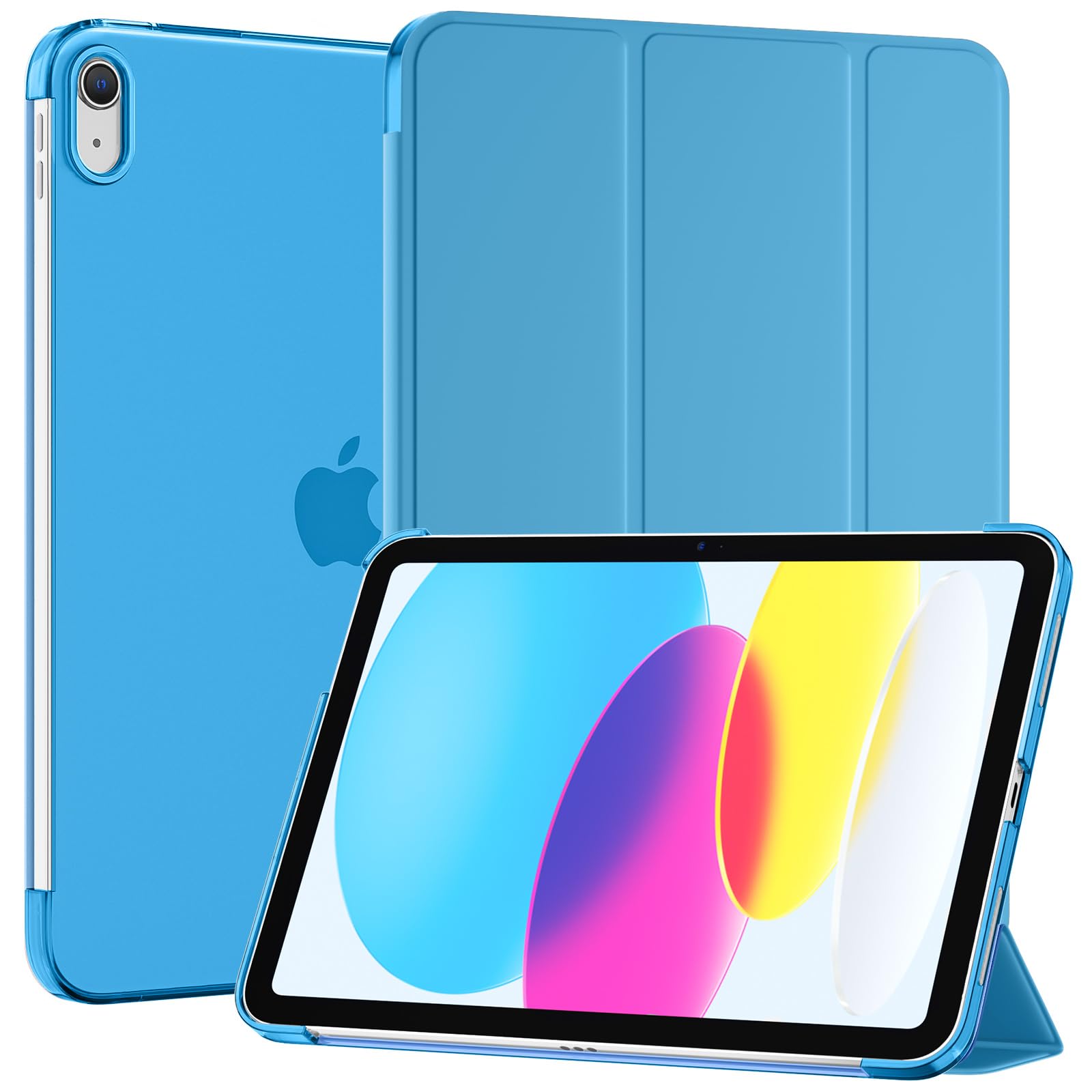 SUPFINE for iPad (A16) 11th Generation Case 11 inch 2025 & iPad 10th Generation Case 10.9 inch 2022, Slim Stand Hard PC Translucent Back Shell Cover (Support Touch ID, Auto Wake/Sleep), Black