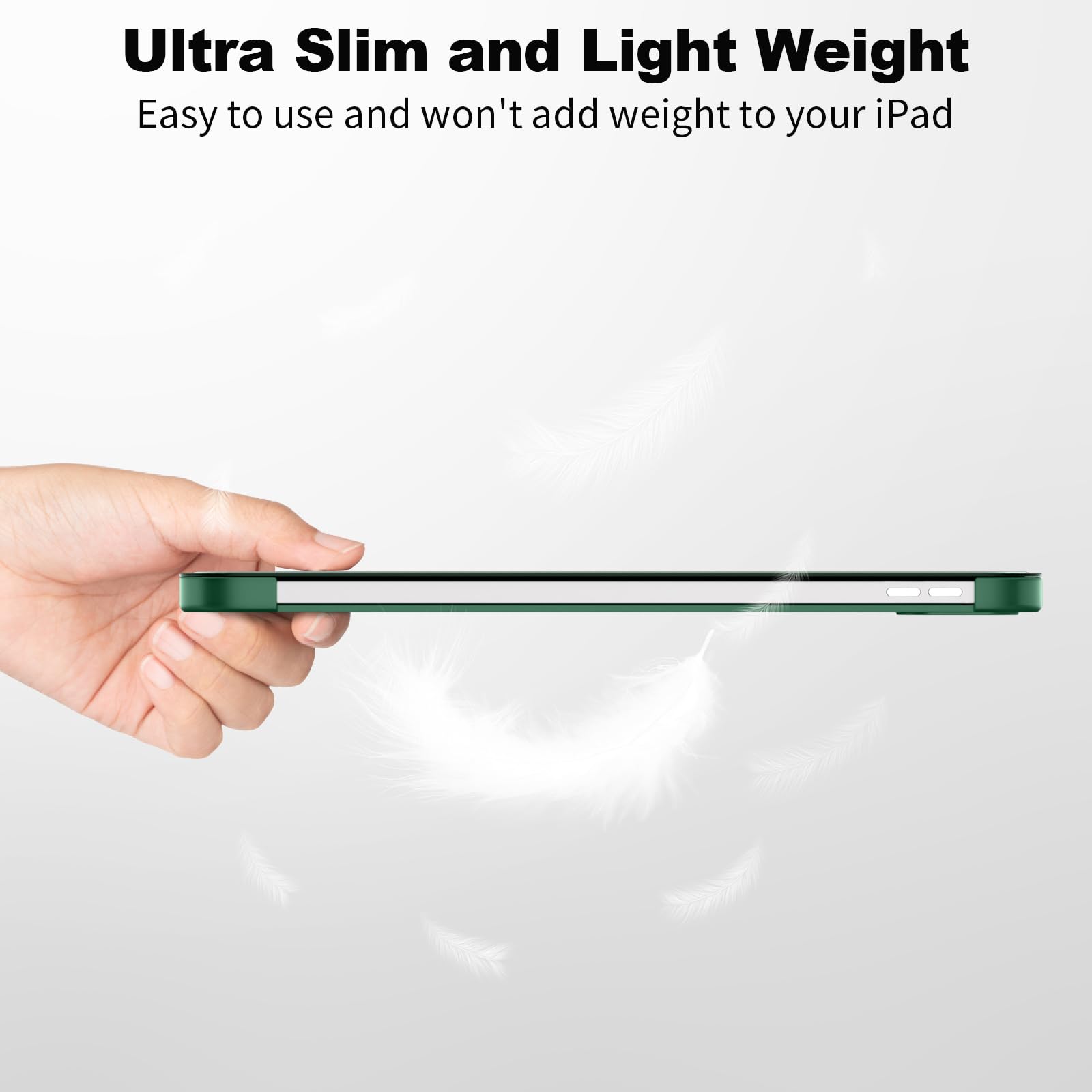 SUPFINE for iPad (A16) 11th Generation Case 11 inch 2025 & iPad 10th Generation Case 10.9 inch 2022, Slim Stand Hard PC Translucent Back Shell Cover (Support Touch ID, Auto Wake/Sleep), Black