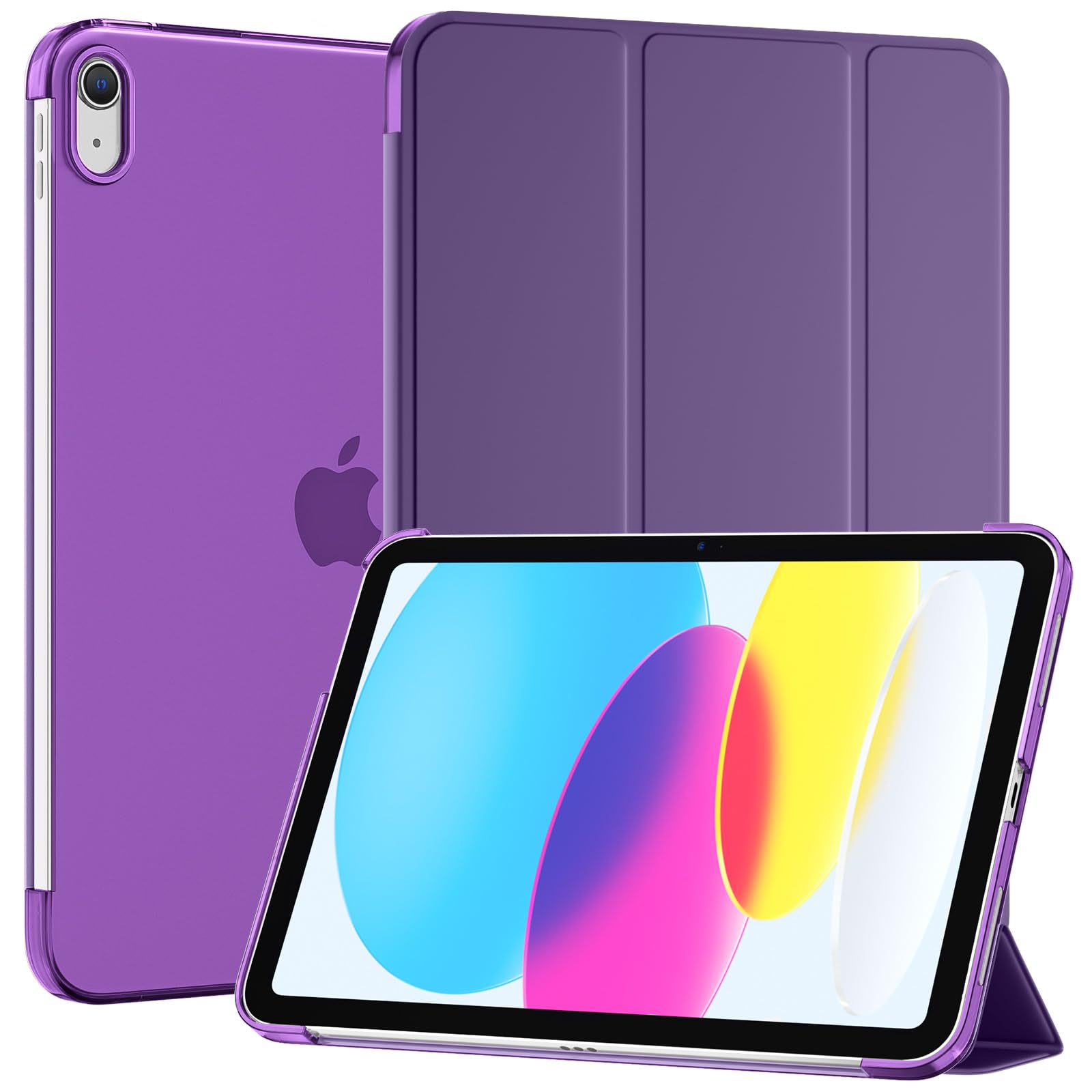 SUPFINE for iPad (A16) 11th Generation Case 11 inch 2025 & iPad 10th Generation Case 10.9 inch 2022, Slim Stand Hard PC Translucent Back Shell Cover (Support Touch ID, Auto Wake/Sleep), Black