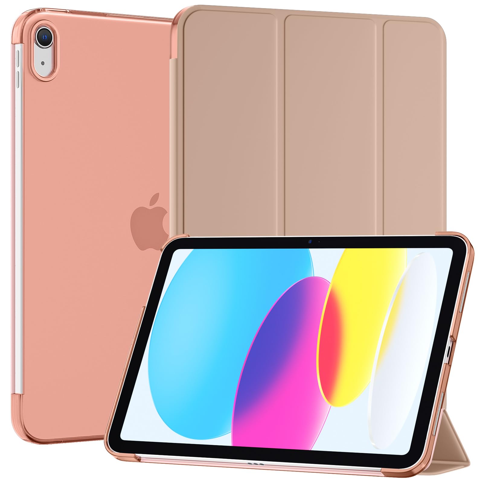 SUPFINE for iPad (A16) 11th Generation Case 11 inch 2025 & iPad 10th Generation Case 10.9 inch 2022, Slim Stand Hard PC Translucent Back Shell Cover (Support Touch ID, Auto Wake/Sleep), Black