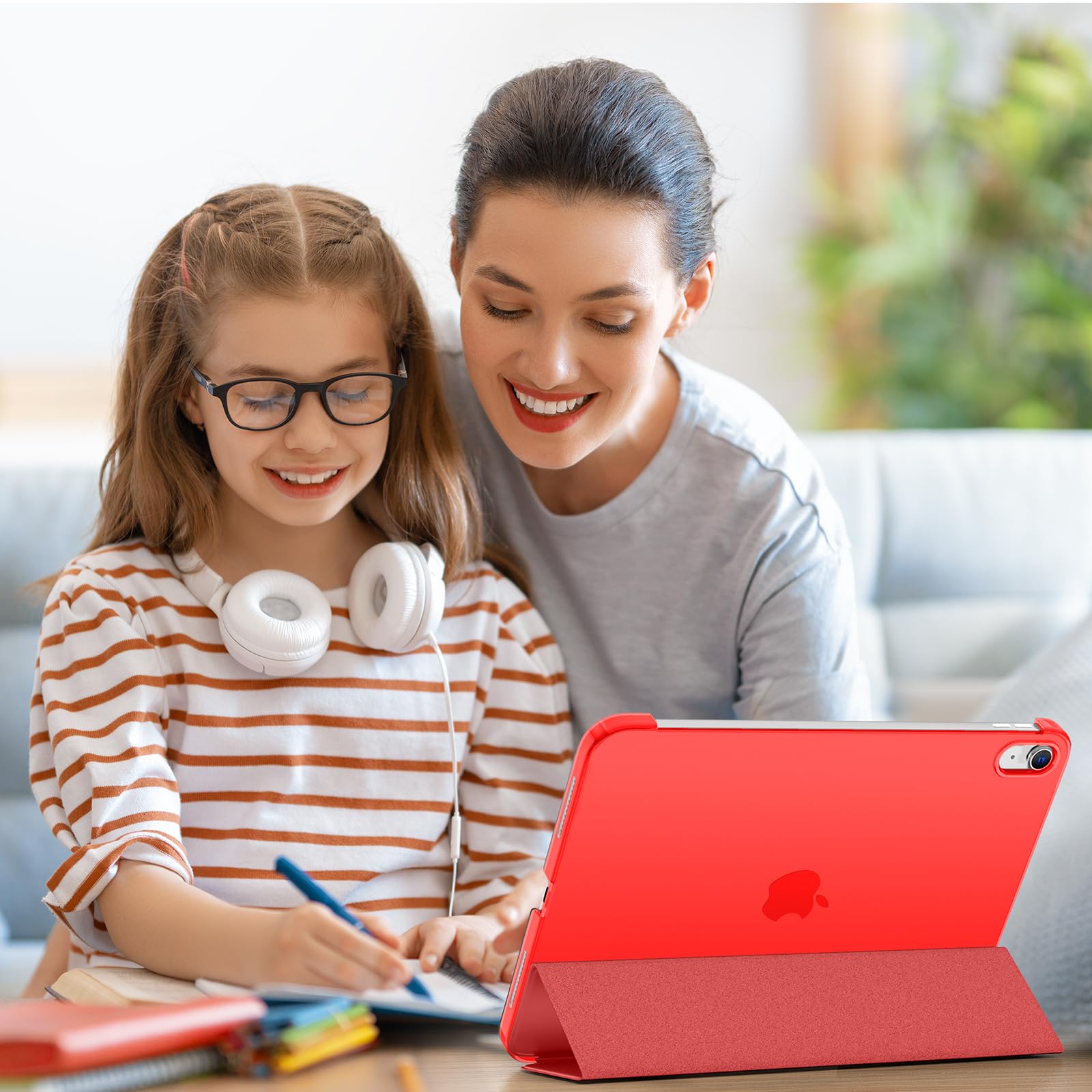 SUPFINE for iPad (A16) 11th Generation Case 11 inch 2025 & iPad 10th Generation Case 10.9 inch 2022, Slim Stand Hard PC Translucent Back Shell Cover (Support Touch ID, Auto Wake/Sleep), Black