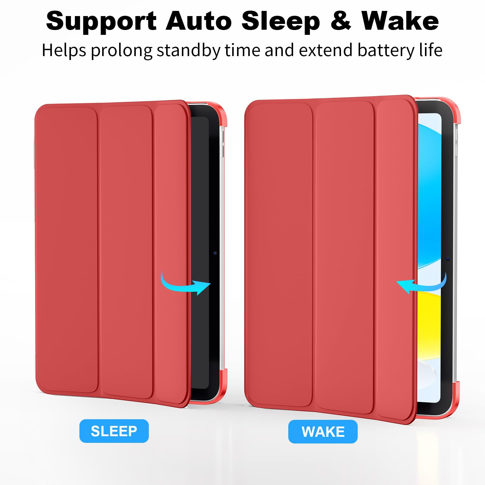 SUPFINE for iPad (A16) 11th Generation Case 11 inch 2025 & iPad 10th Generation Case 10.9 inch 2022, Slim Stand Hard PC Translucent Back Shell Cover (Support Touch ID, Auto Wake/Sleep), Black