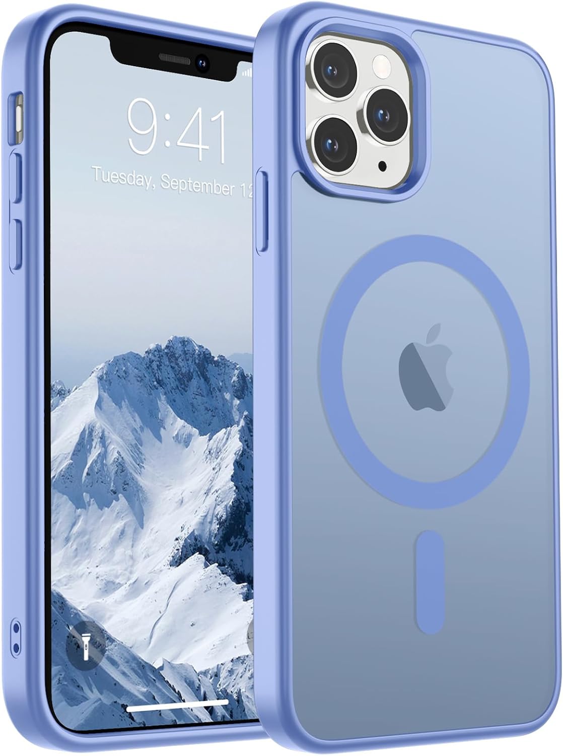 SUPFINE Magnetic for iPhone 14 Case & iPhone 13 Case (Compatible with MagSafe)(Military Grade Drop Protection) Translucent Matte Shockproof Phone Cover,Black