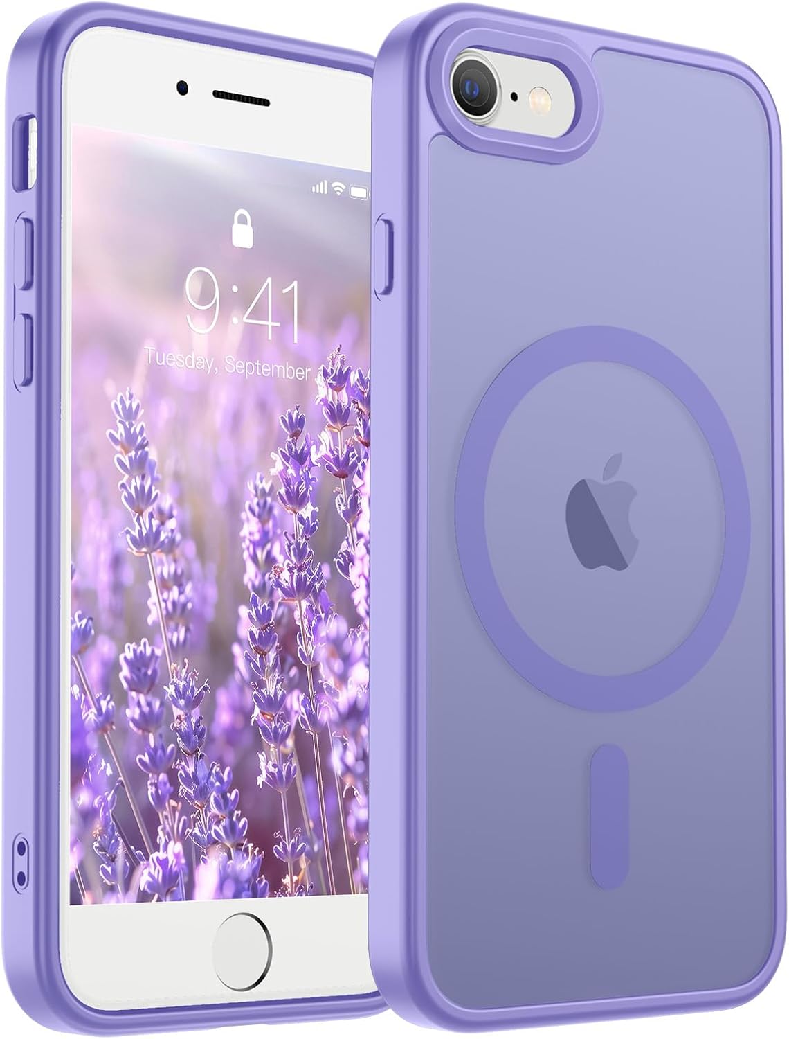 SUPFINE Magnetic for iPhone 14 Case & iPhone 13 Case (Compatible with MagSafe)(Military Grade Drop Protection) Translucent Matte Shockproof Phone Cover,Black