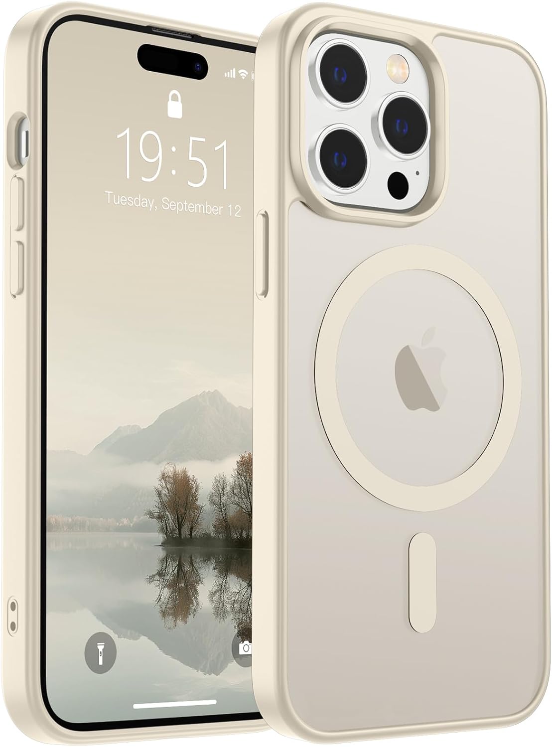 SUPFINE Magnetic for iPhone 14 Case & iPhone 13 Case (Compatible with MagSafe)(Military Grade Drop Protection) Translucent Matte Shockproof Phone Cover,Black