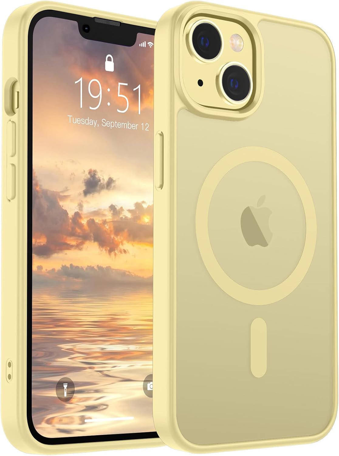 SUPFINE Magnetic for iPhone 14 Case & iPhone 13 Case (Compatible with MagSafe)(Military Grade Drop Protection) Translucent Matte Shockproof Phone Cover,Black