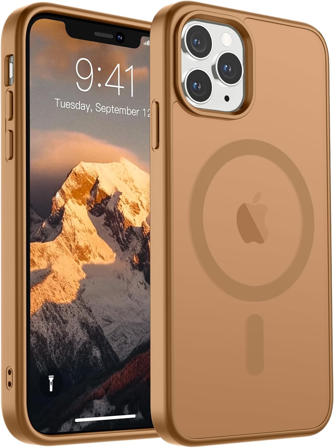 SUPFINE Magnetic for iPhone 14 Case & iPhone 13 Case (Compatible with MagSafe)(Military Grade Drop Protection) Translucent Matte Shockproof Phone Cover,Black