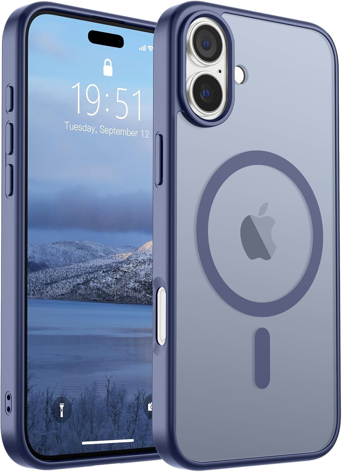 SUPFINE Magnetic for iPhone 14 Case & iPhone 13 Case (Compatible with MagSafe)(Military Grade Drop Protection) Translucent Matte Shockproof Phone Cover,Black