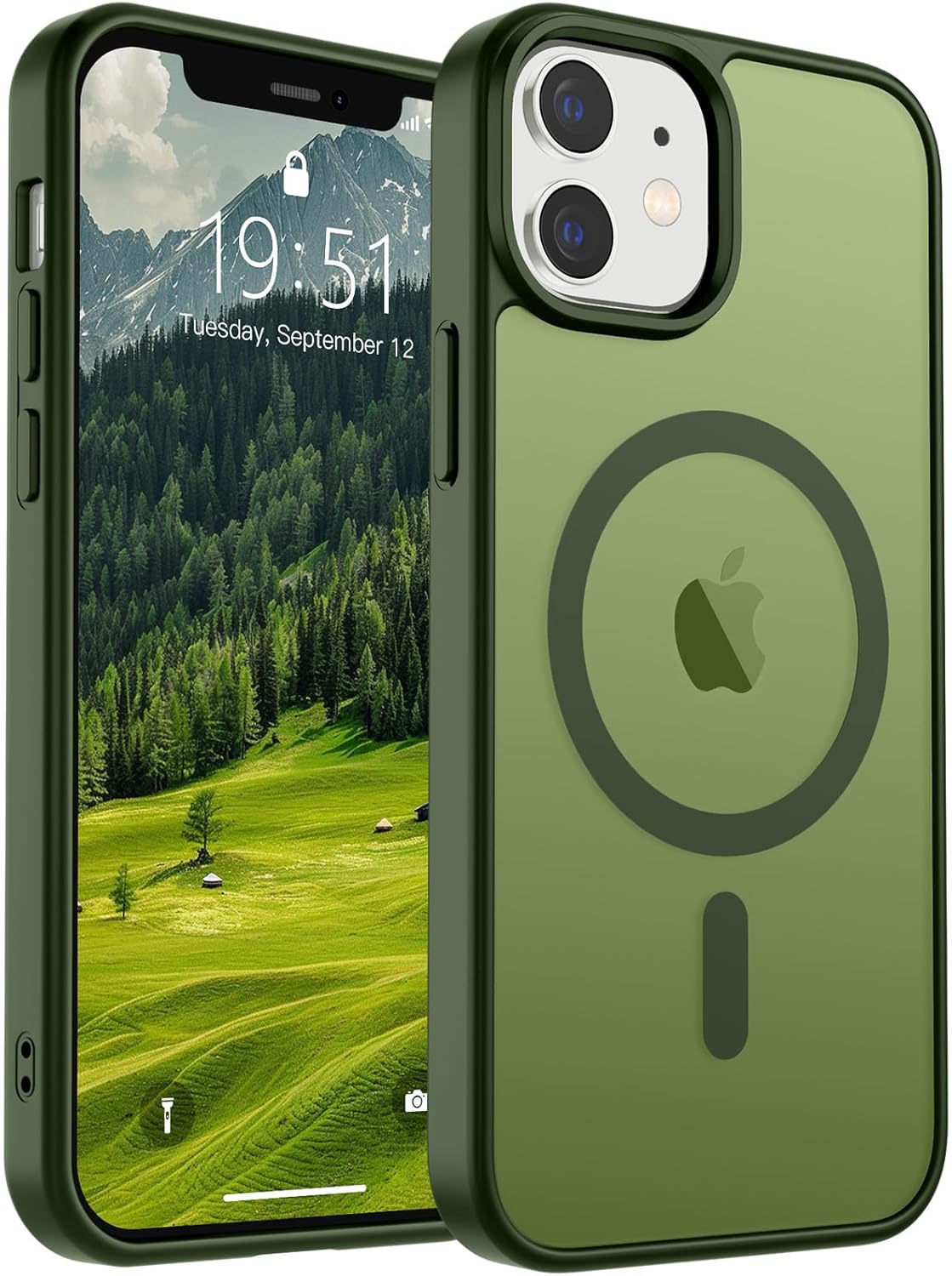 SUPFINE Magnetic for iPhone 14 Case & iPhone 13 Case (Compatible with MagSafe)(Military Grade Drop Protection) Translucent Matte Shockproof Phone Cover,Black