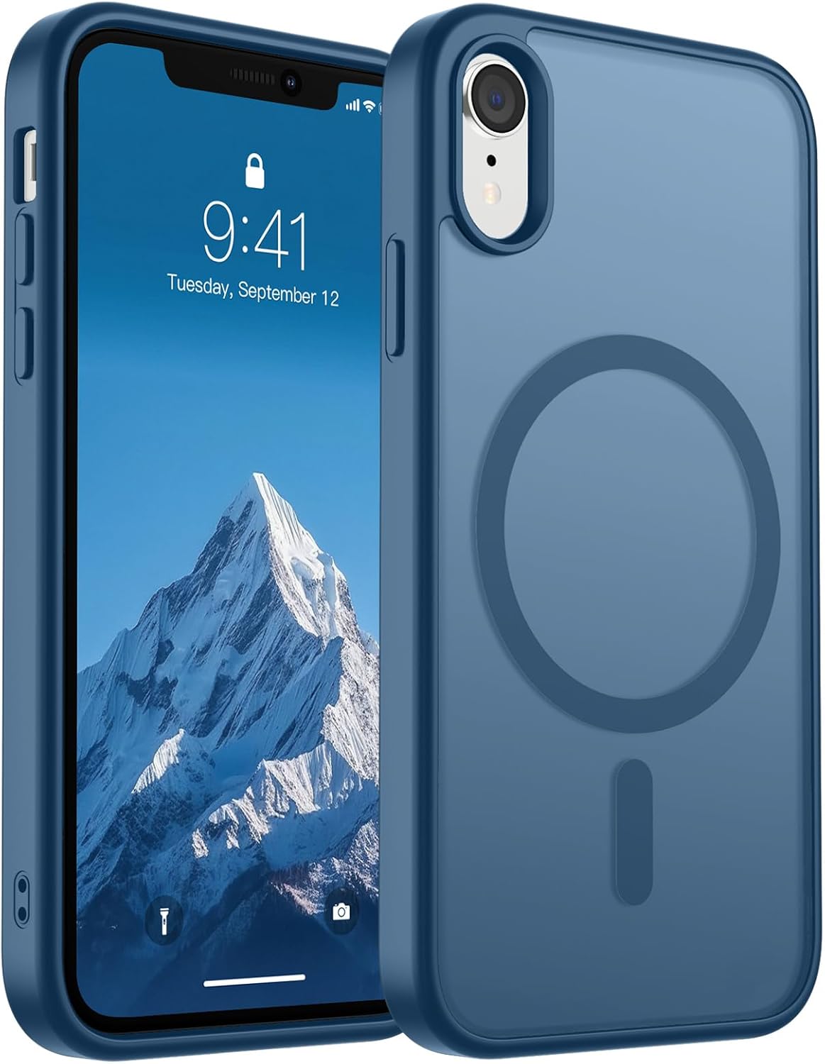 SUPFINE Magnetic for iPhone 14 Case & iPhone 13 Case (Compatible with MagSafe)(Military Grade Drop Protection) Translucent Matte Shockproof Phone Cover,Black