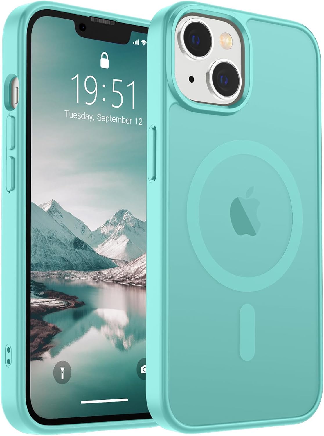 SUPFINE Magnetic for iPhone 14 Case & iPhone 13 Case (Compatible with MagSafe)(Military Grade Drop Protection) Translucent Matte Shockproof Phone Cover,Black