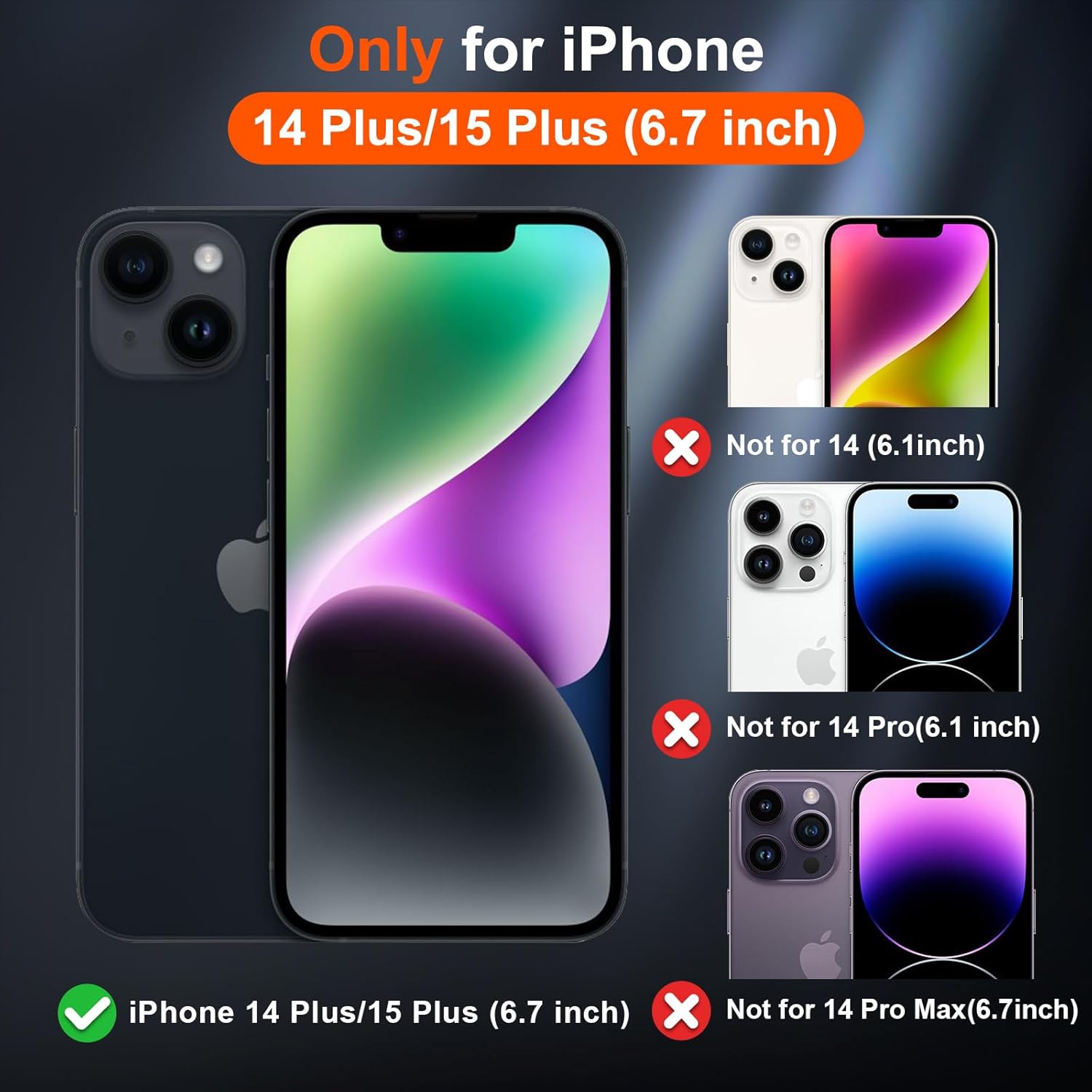 SUPFINE Magnetic for iPhone 15 Plus Case & iPhone 14 Plus Case(Compatible with MagSafe)(10 FT Military Grade Drop Protection) Slim Translucent Shockproof Phone Case,Forest Green