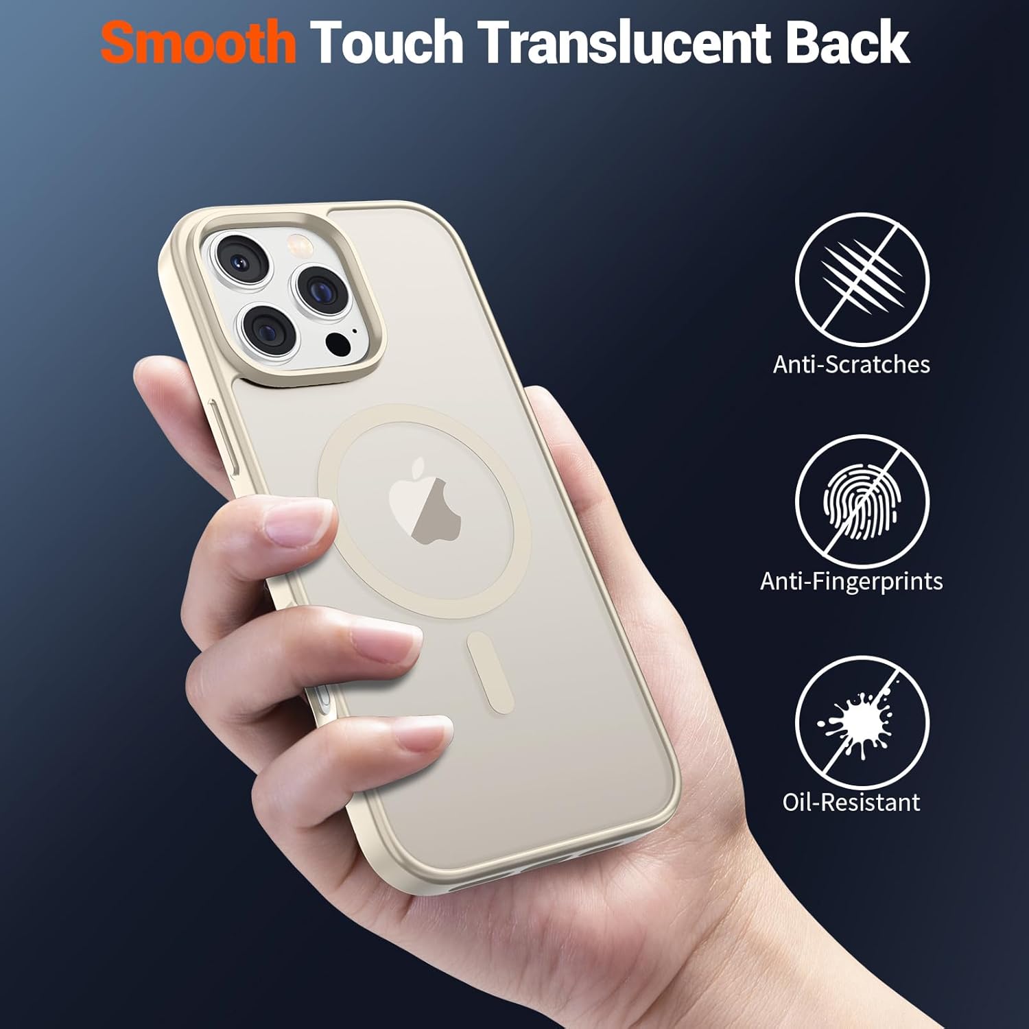 SUPFINE Magnetic for iPhone 16 Pro Case (Compatible with MagSafe) (Military Grade Drop Protection) Slim Translucent Matte Shockproof with Anti-Fingerprint Phone Case,Antique White