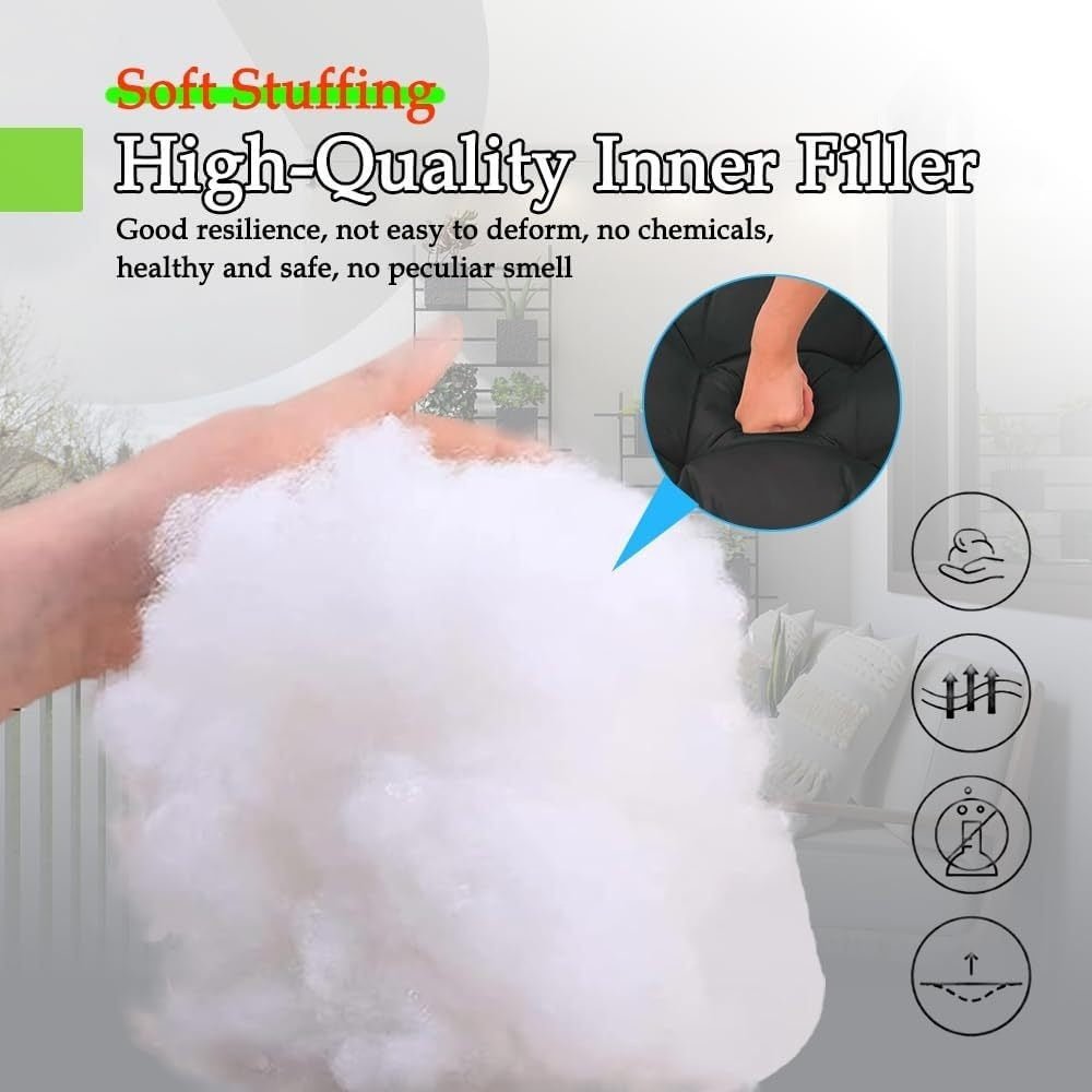 Swing Chair Cushions Replacement Burgundy, Outdoor Hanging Basket Seat Cushion Pillow GRAY Soft Hanging Egg Chair Back Cushions Pads for Indoor and Outdoor Garden, 47.8* 32"