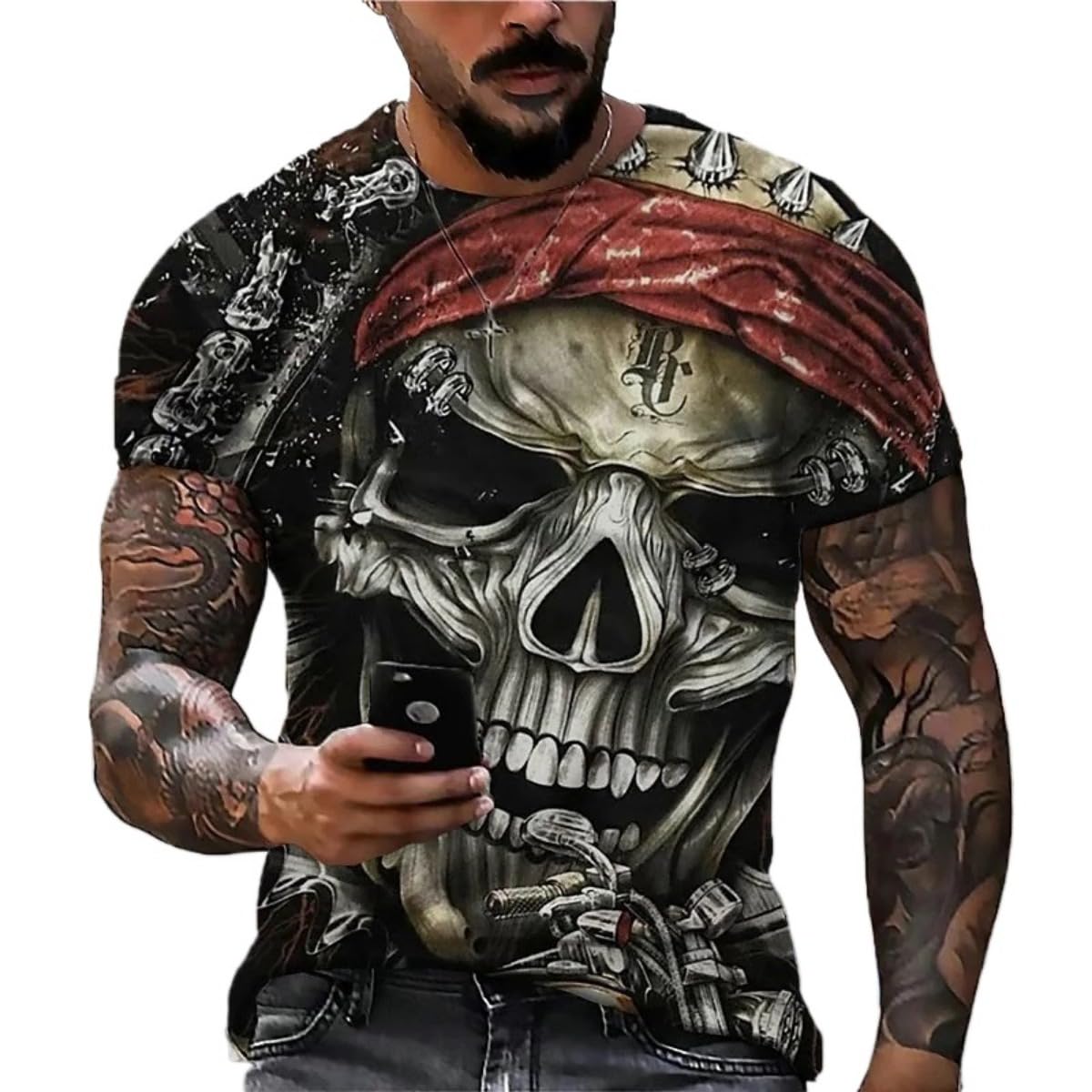 T-Shirt Men's 3D Cool Graphic Short Sleeve Tees Top Summer Pullover