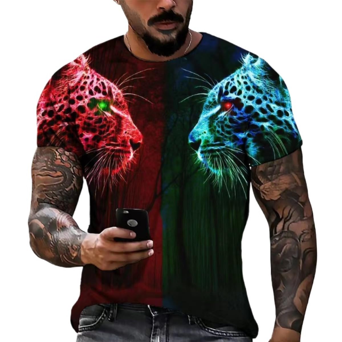 T-Shirt Men's 3D Cool Graphic Short Sleeve Tees Top Summer Pullover
