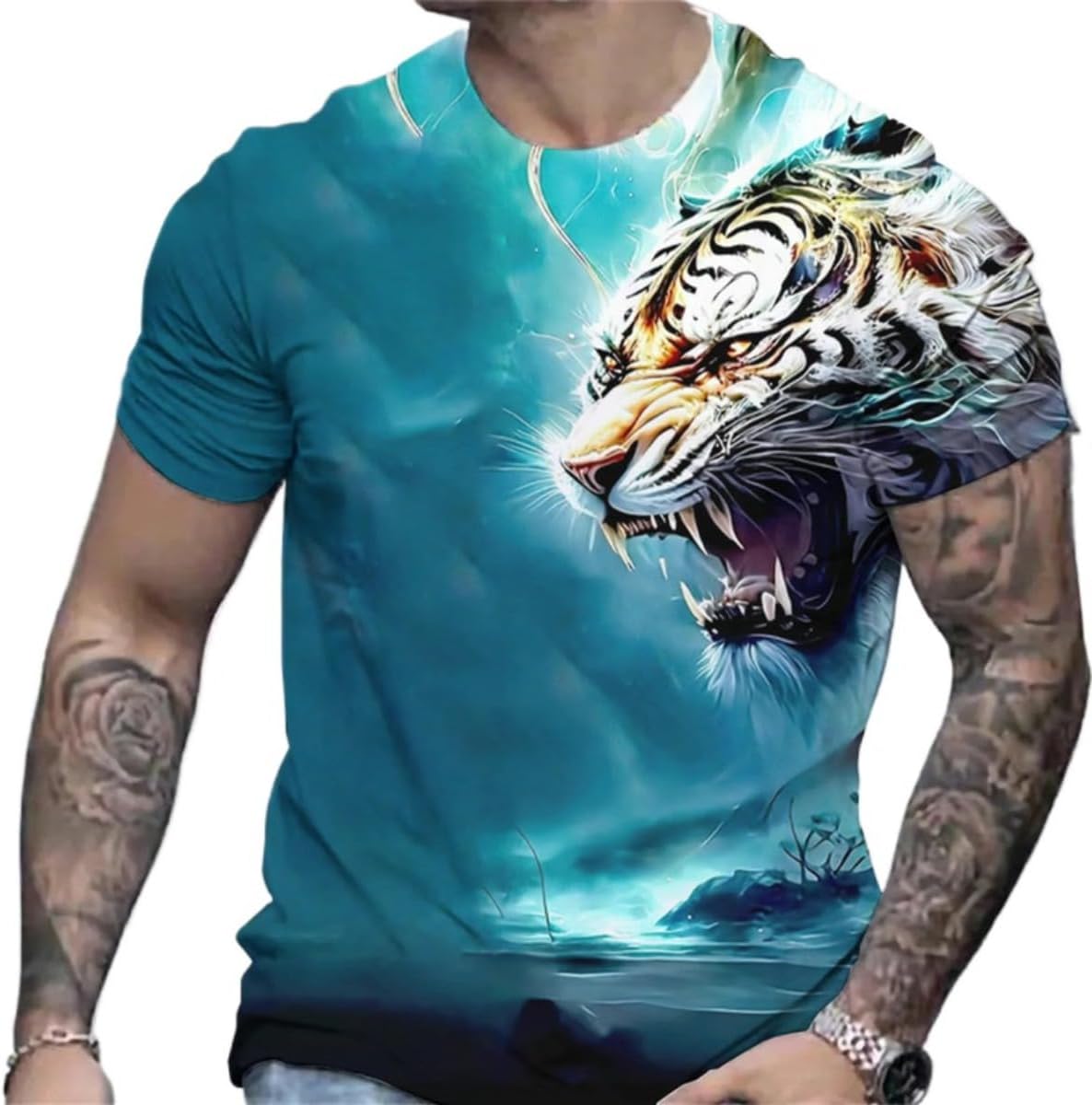 T-Shirt Men's 3D Cool Graphic Short Sleeve Tees Top Summer Pullover