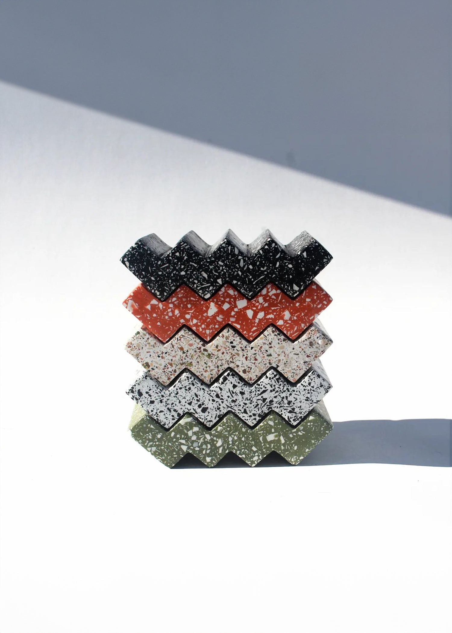 Terracotta Red Zig-Zag Terrazzo Soap Dish