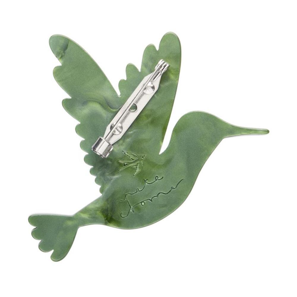 The Riveting Ruby-Throated Hummingbird Brooch by Erstwilder