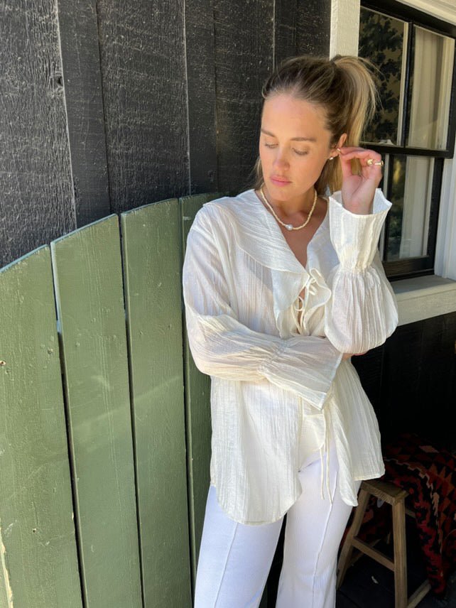 The Lily Top - Crème / Ivory Ruffle Blouse