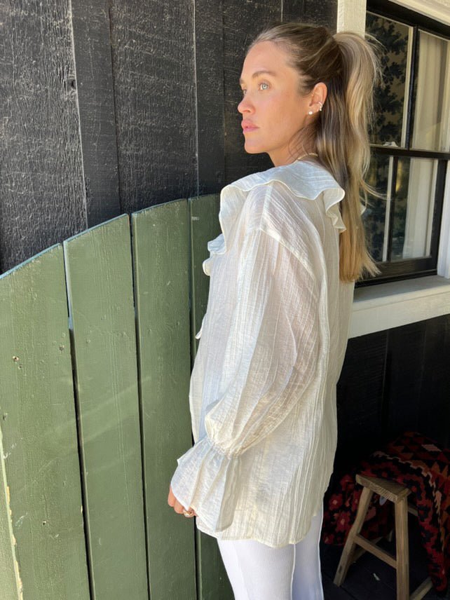The Lily Top - Crème / Ivory Ruffle Blouse
