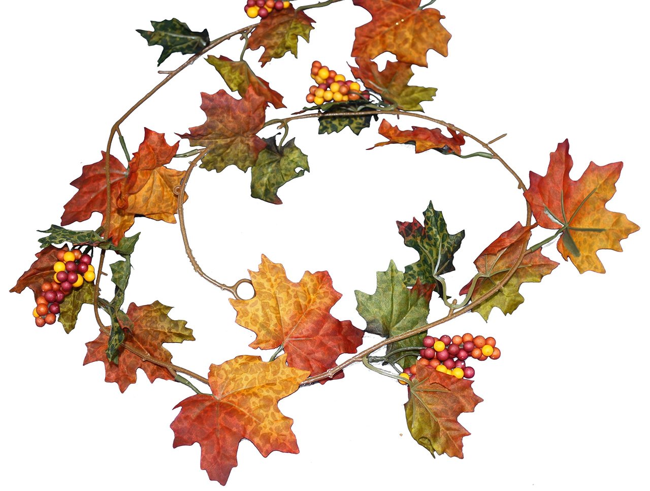 5 Foot Maple Leaves With Berries Garland