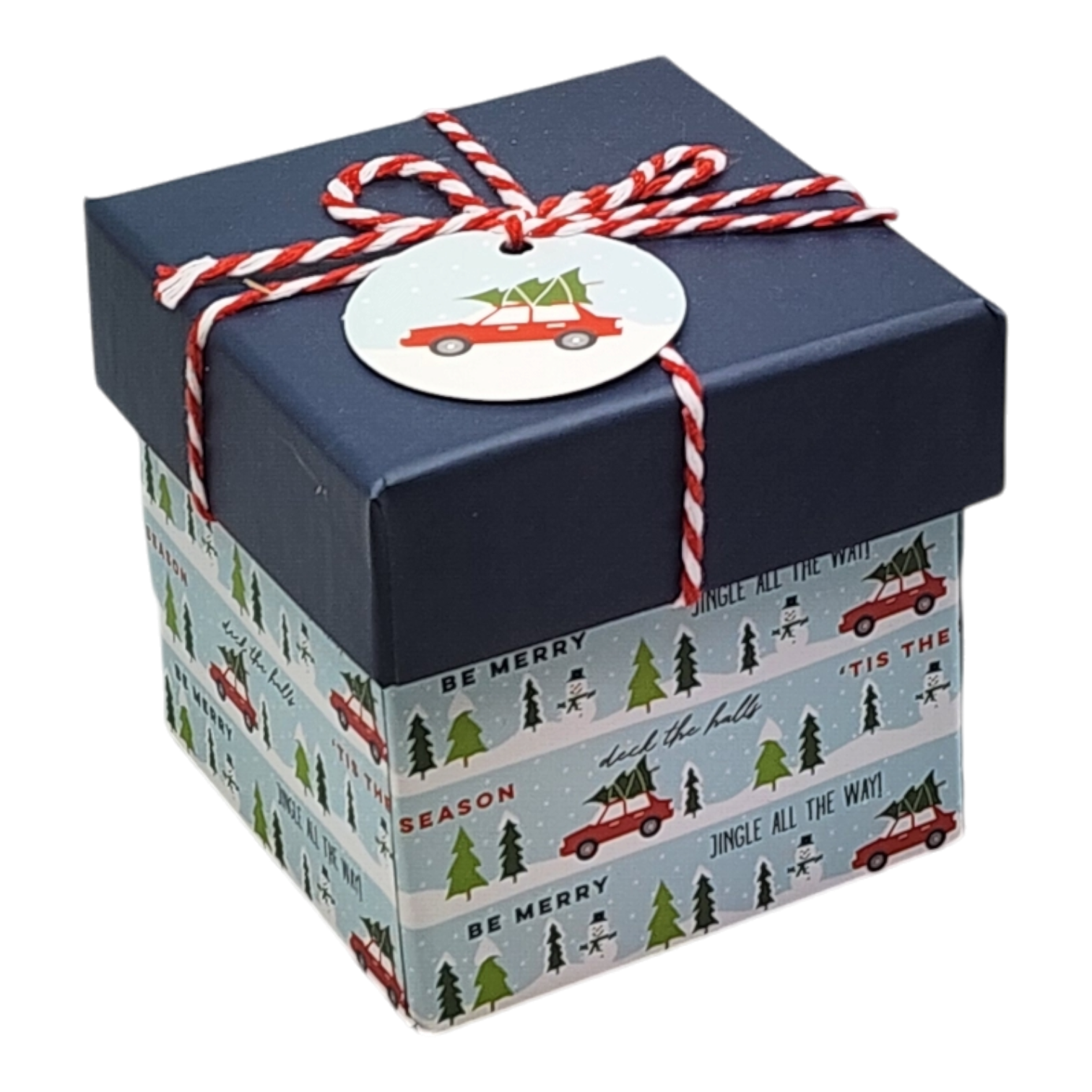 Gift Box Cube for Gift Cards - 3" x 3" -  Bringing Home the Tree